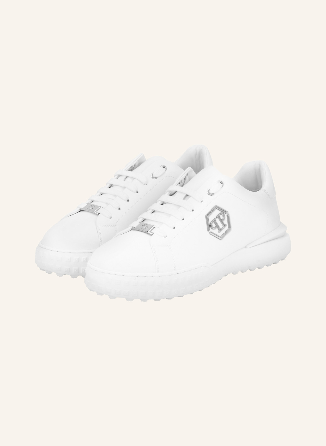 PHILIPP PLEIN Lo-Top Turnschuhe HEXAGON: WEISS
