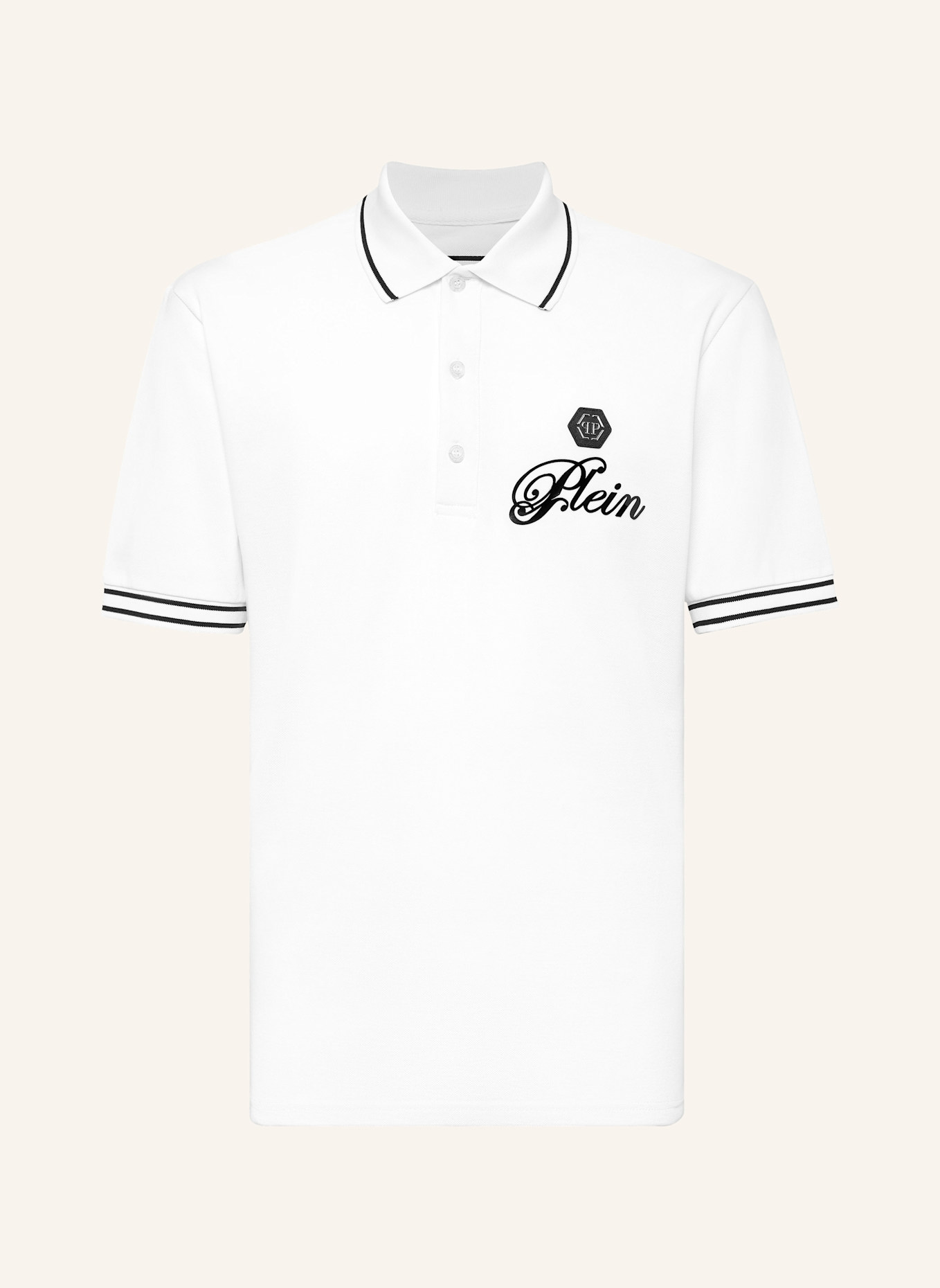 PHILIPP PLEIN Poloshirt Ss SIGNATURE: SCHWARZ