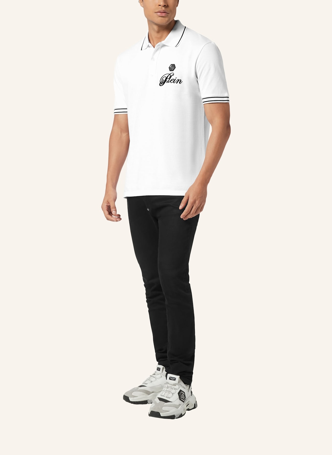 PHILIPP PLEIN Poloshirt Ss SIGNATURE: SCHWARZ