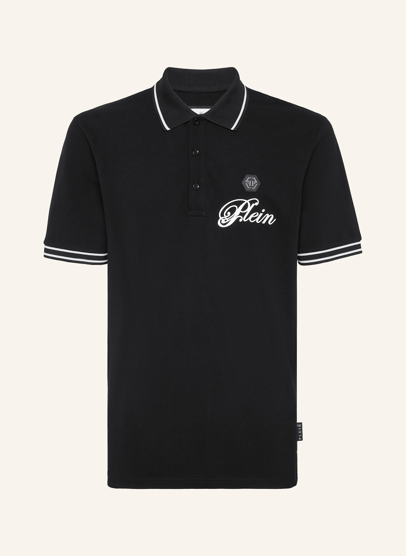 PHILIPP PLEIN Poloshirt Ss SIGNATURE: SCHWARZ