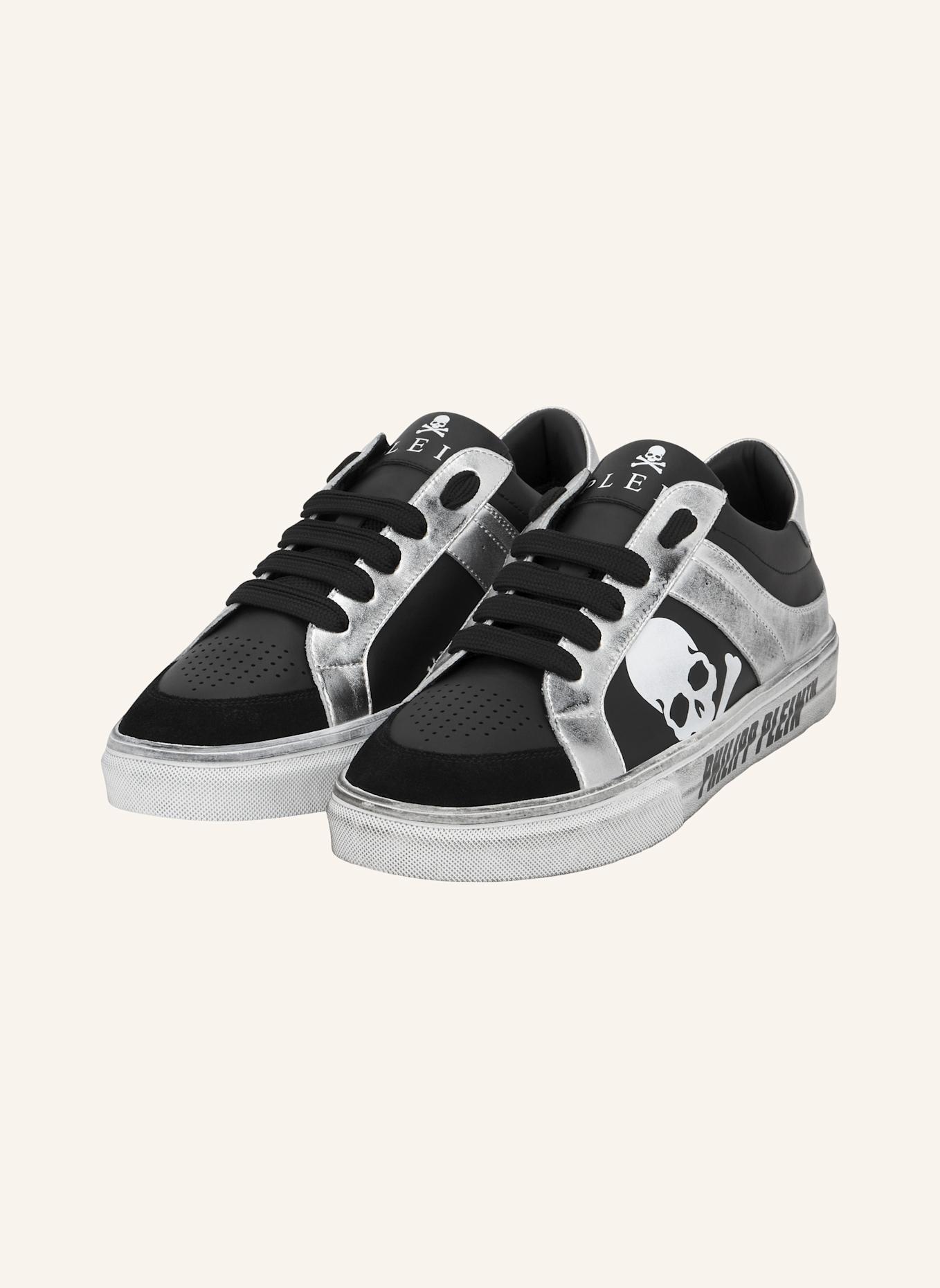 PHILIPP PLEIN Lo-Top Turnschuhe RETROKICKZ: SCHWARZ/ SILBER
