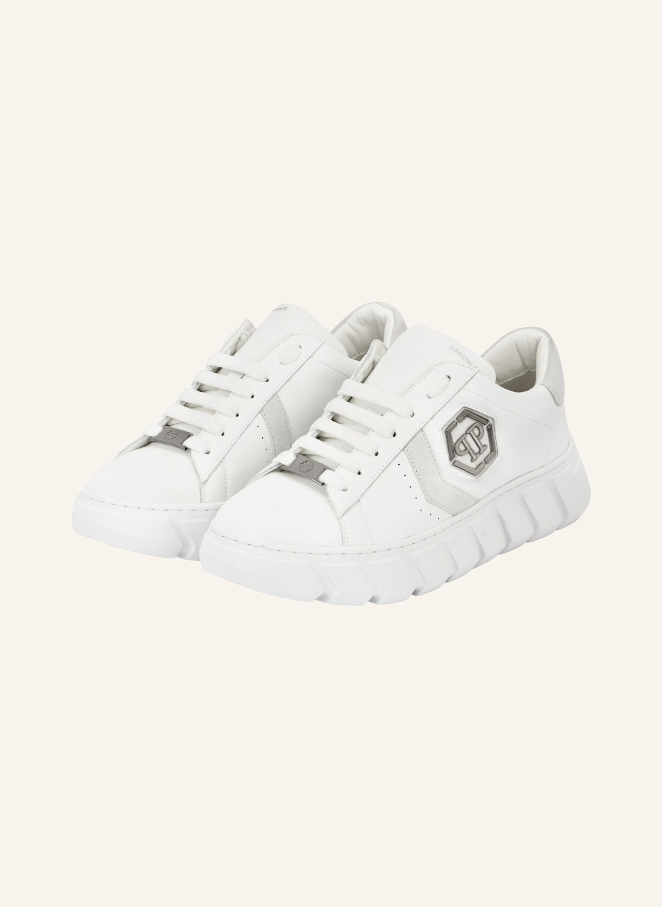 PHILIPP PLEIN Lo-Top Turnschuhe HEXAGON: WEISS