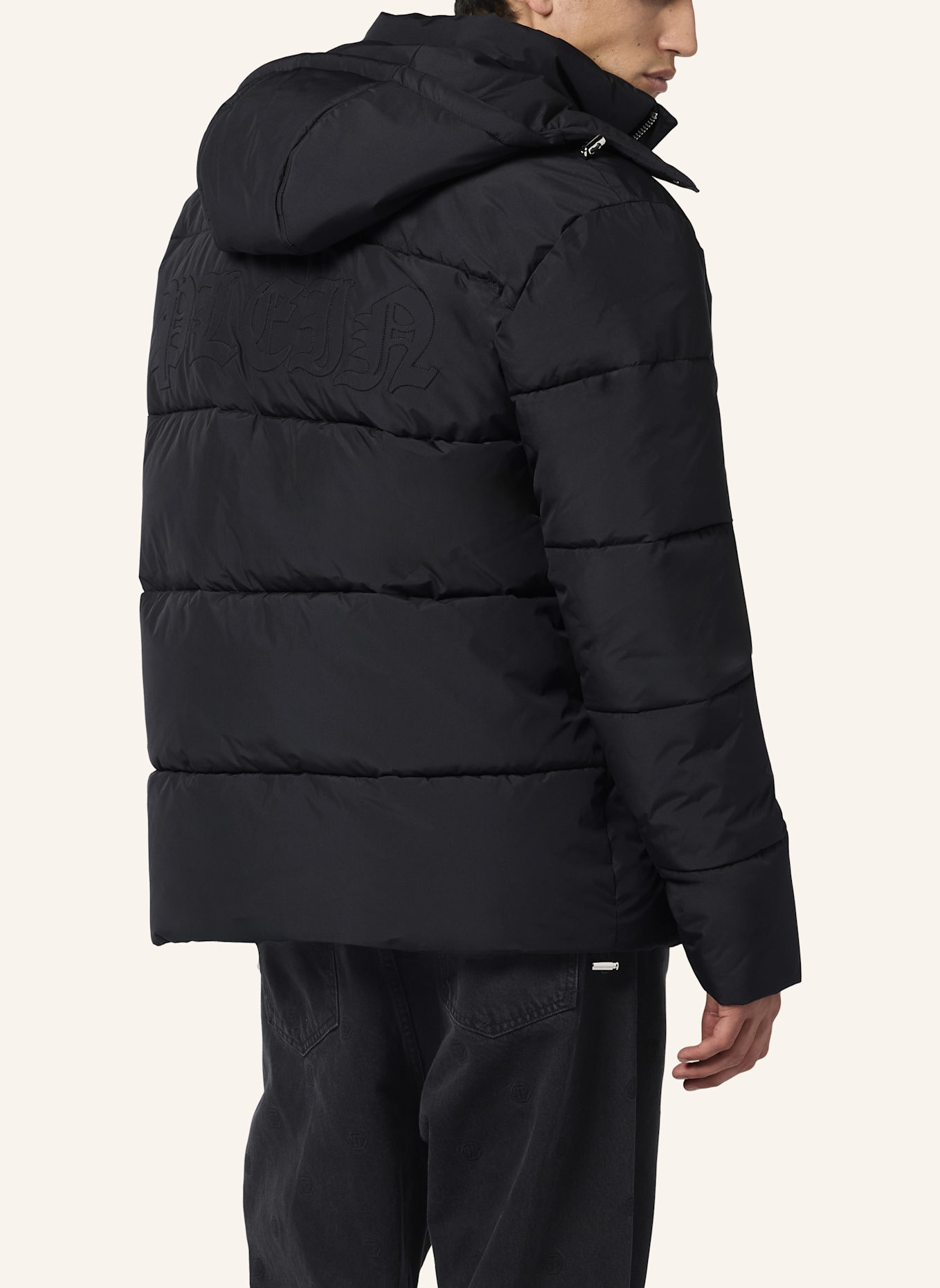 PHILIPP PLEIN Nylon Jacke GOTHIC PLEIN: SCHWARZ