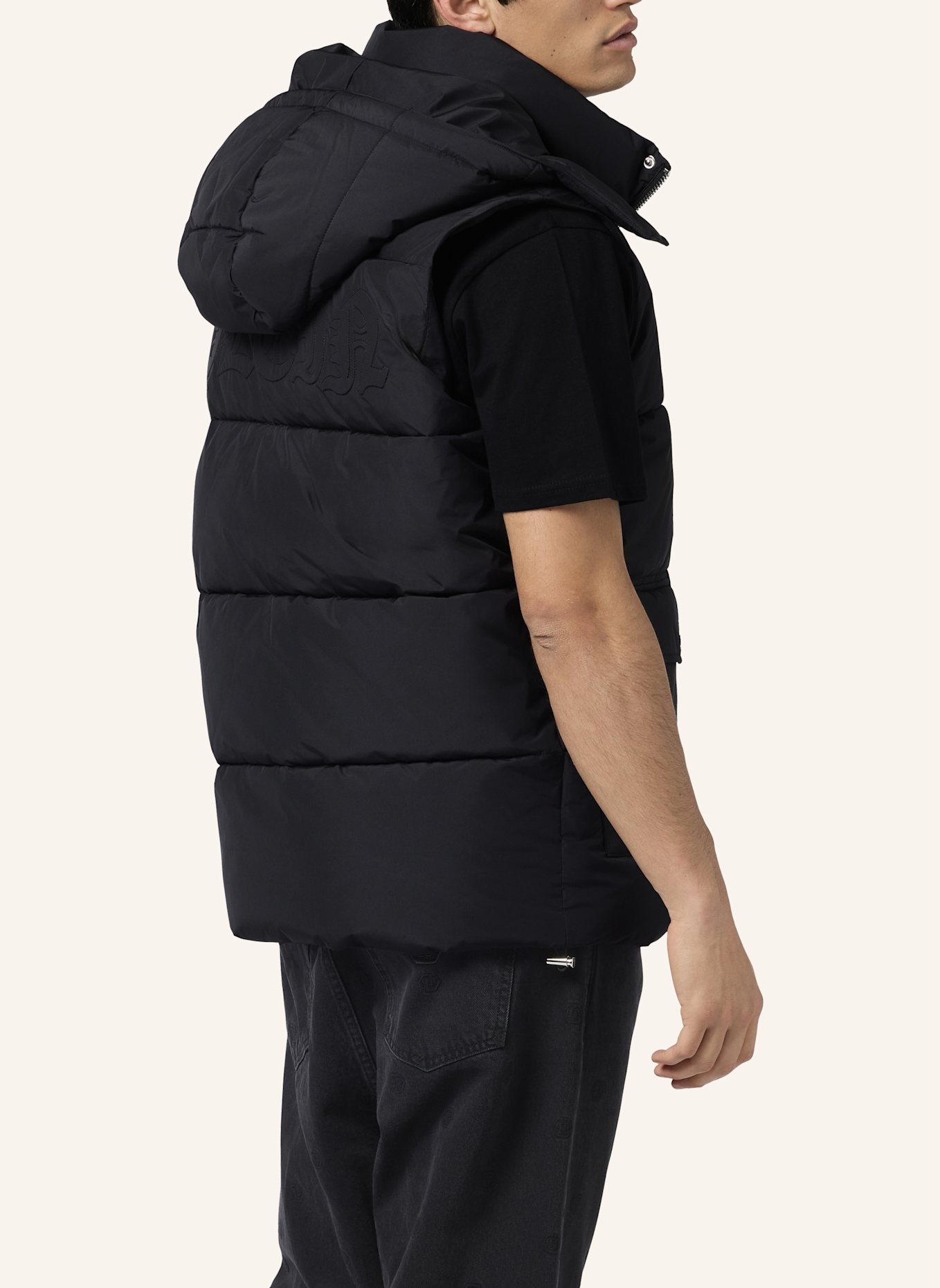 PHILIPP PLEIN Daunenjacke Weste GOTHIC PLEIN: SCHWARZ