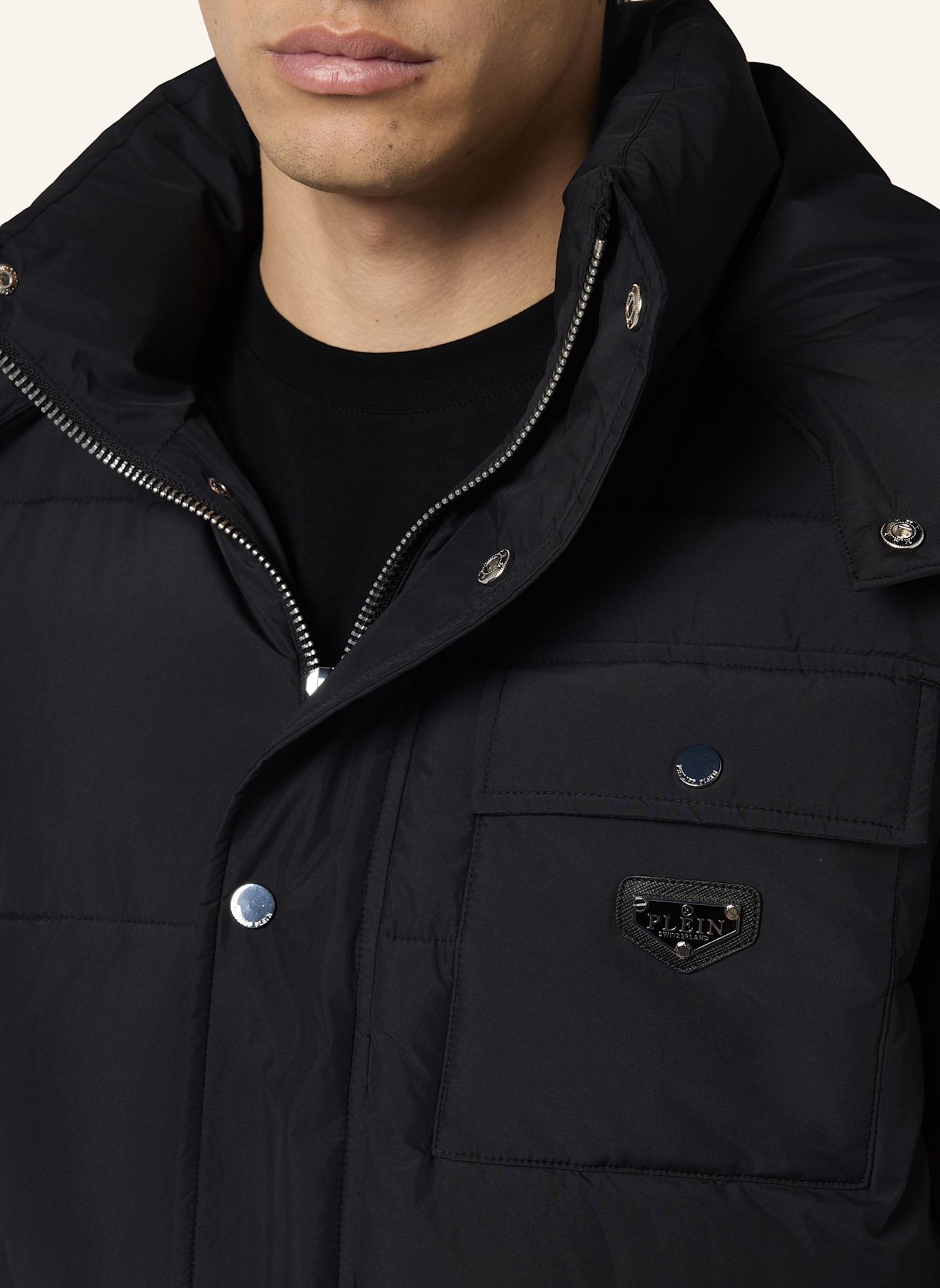 PHILIPP PLEIN Daunenjacke Weste GOTHIC PLEIN: SCHWARZ