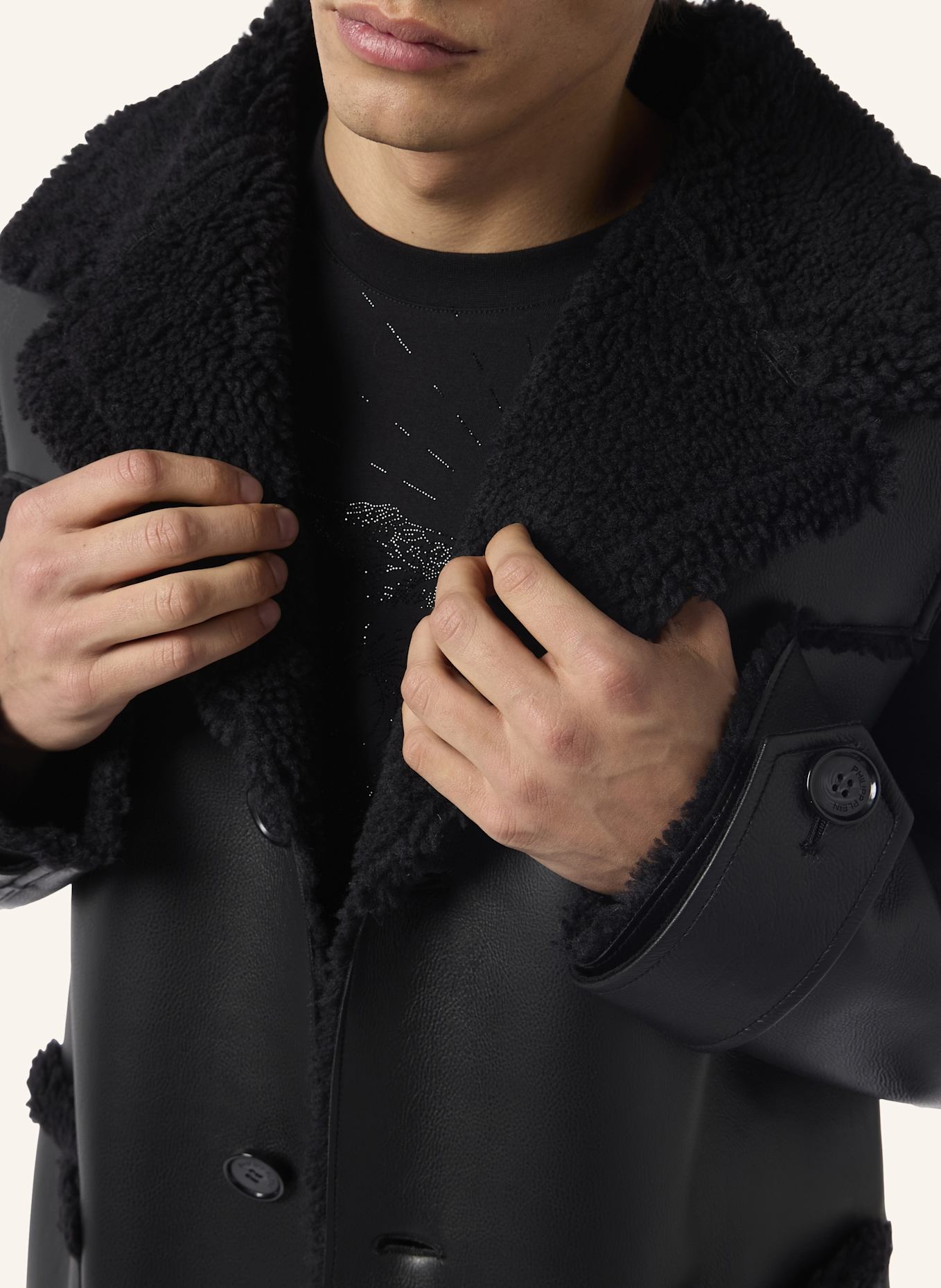 PHILIPP PLEIN Kurzer Mantel: SCHWARZ