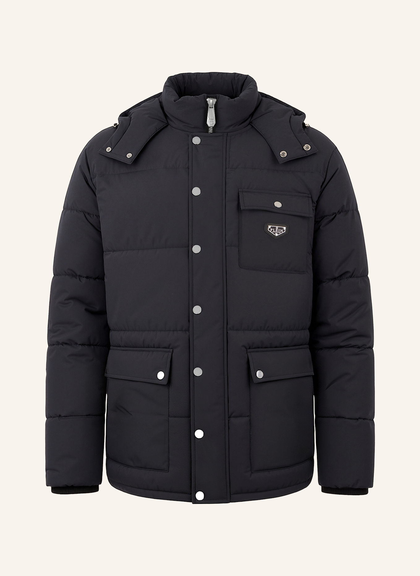 PHILIPP PLEIN Nylon Jacke GOTHIC PLEIN: SCHWARZ