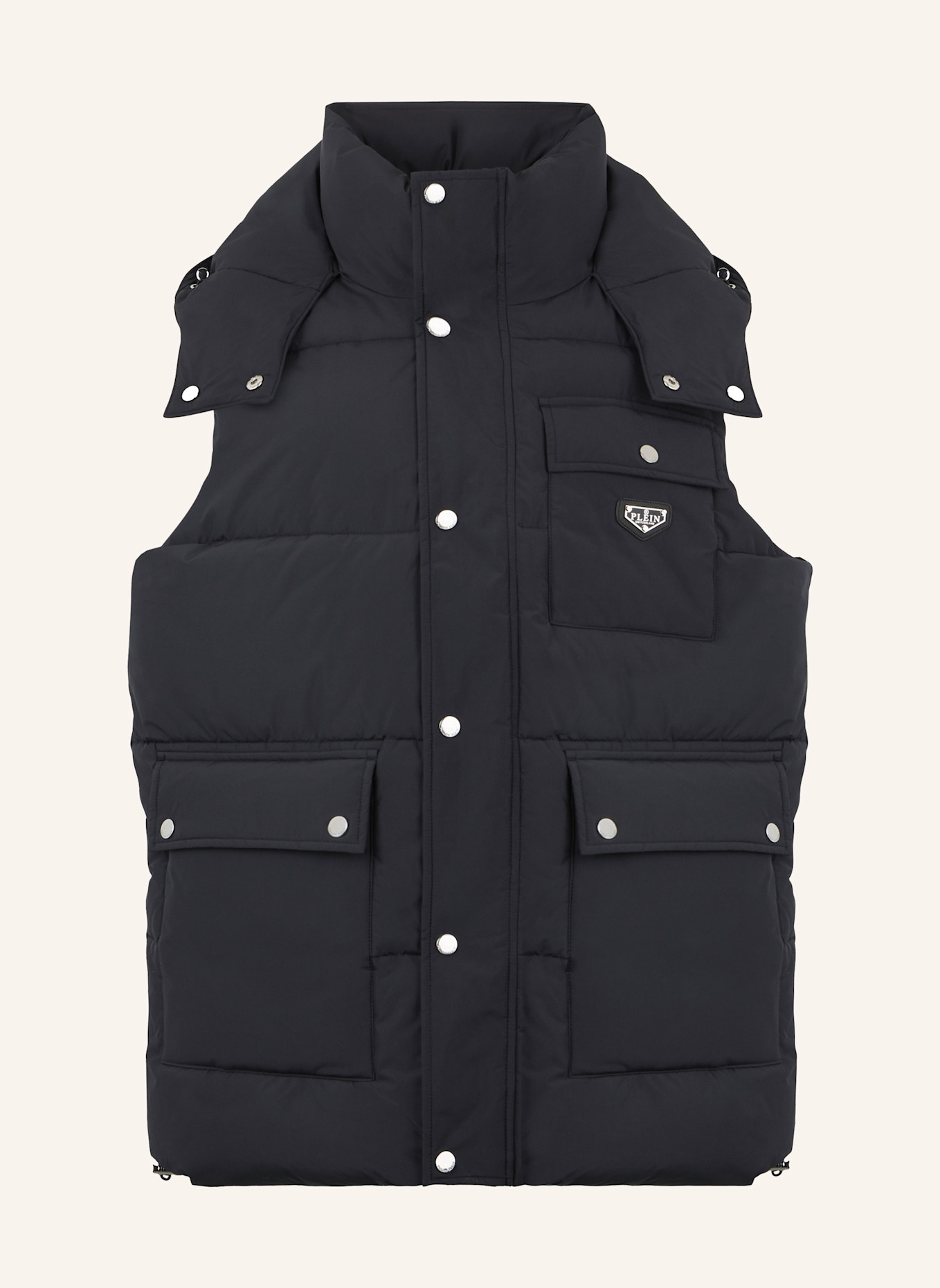 PHILIPP PLEIN Daunenjacke Weste GOTHIC PLEIN: SCHWARZ