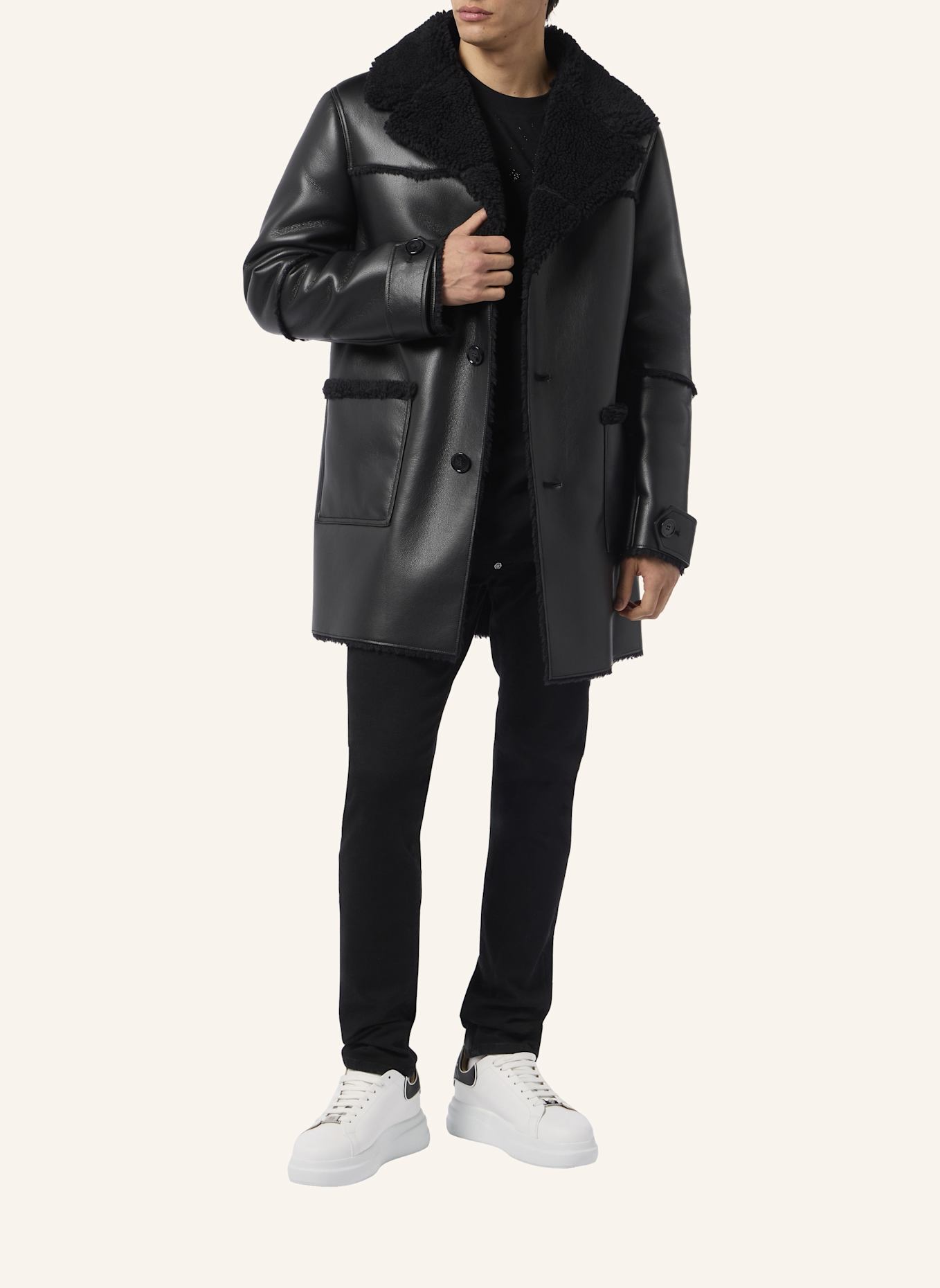PHILIPP PLEIN Kurzer Mantel: SCHWARZ