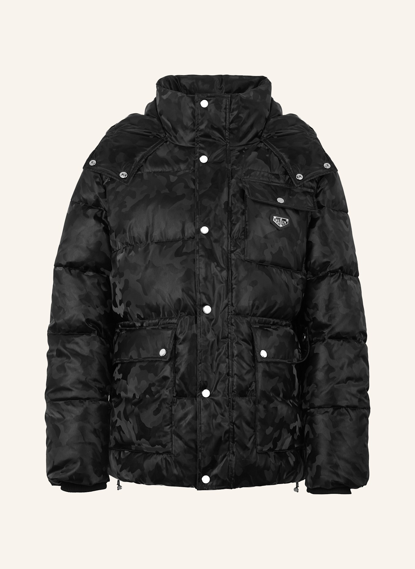 PHILIPP PLEIN Nylon Jacke CAMOUFLAGE: SCHWARZ