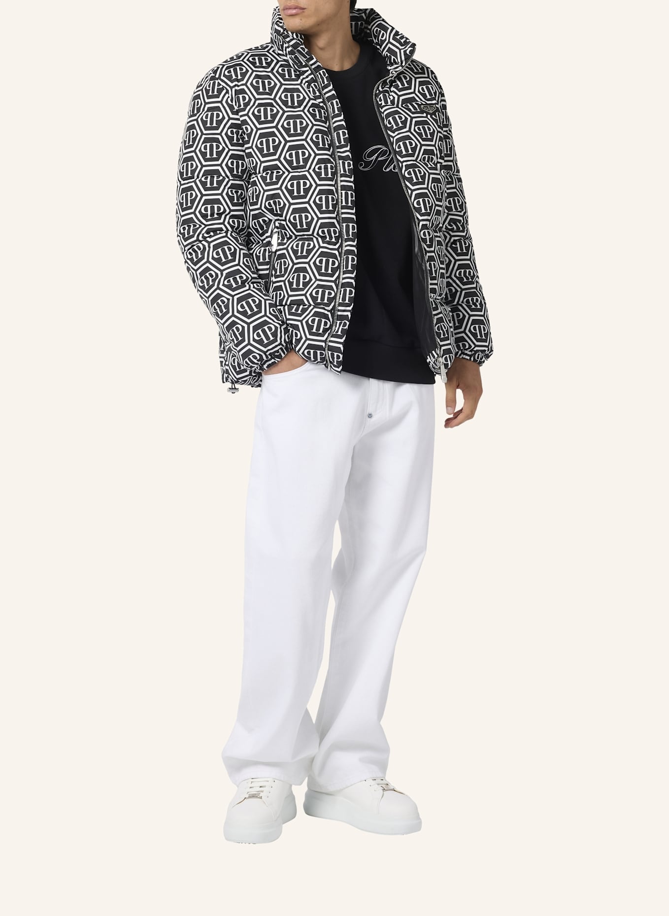 PHILIPP PLEIN Jacke MONOGRAM: SCHWARZ