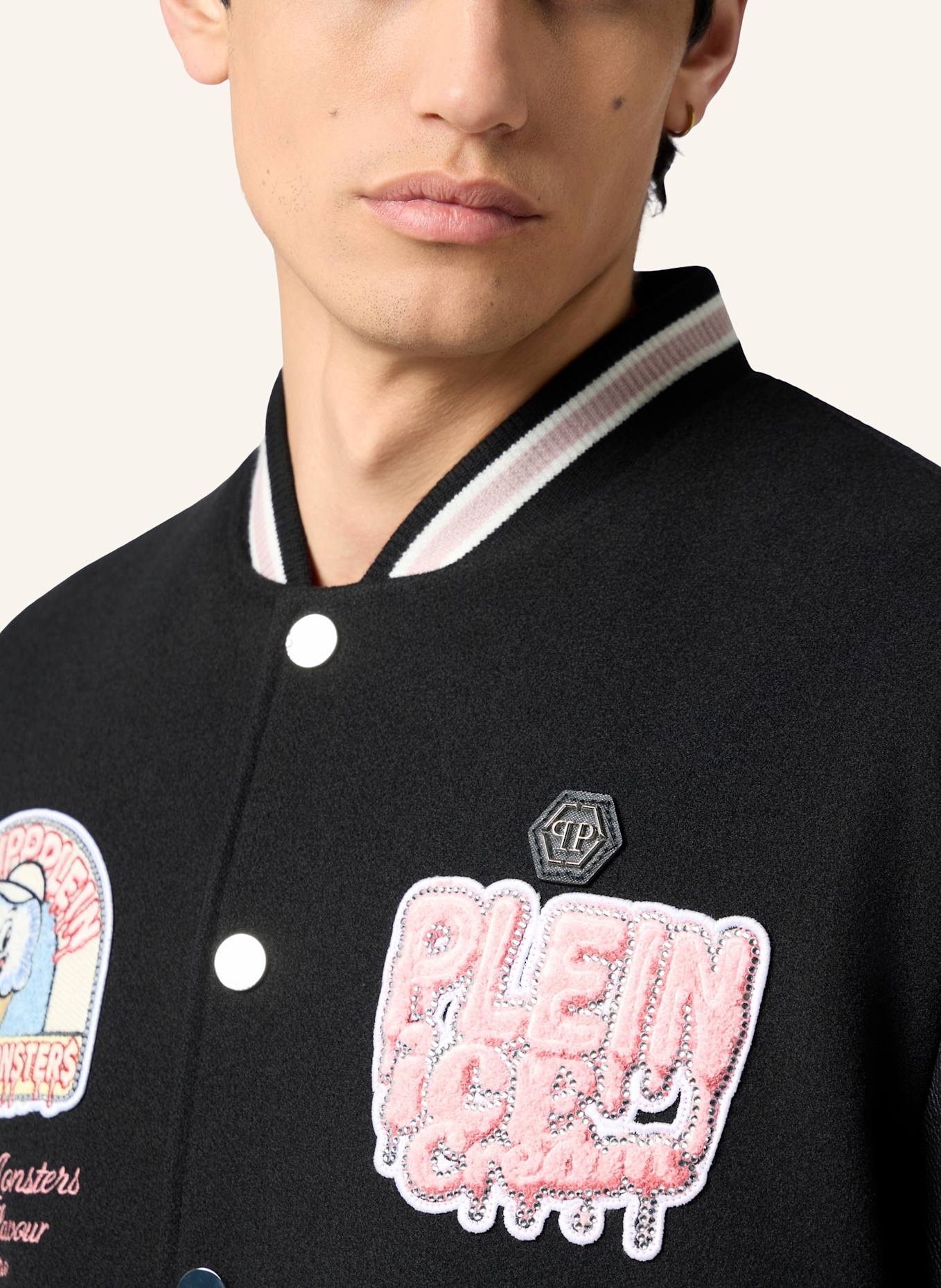 PHILIPP PLEIN PHILIPP PLEIN College Bomber Ice Cream Monsters: SCHWARZ