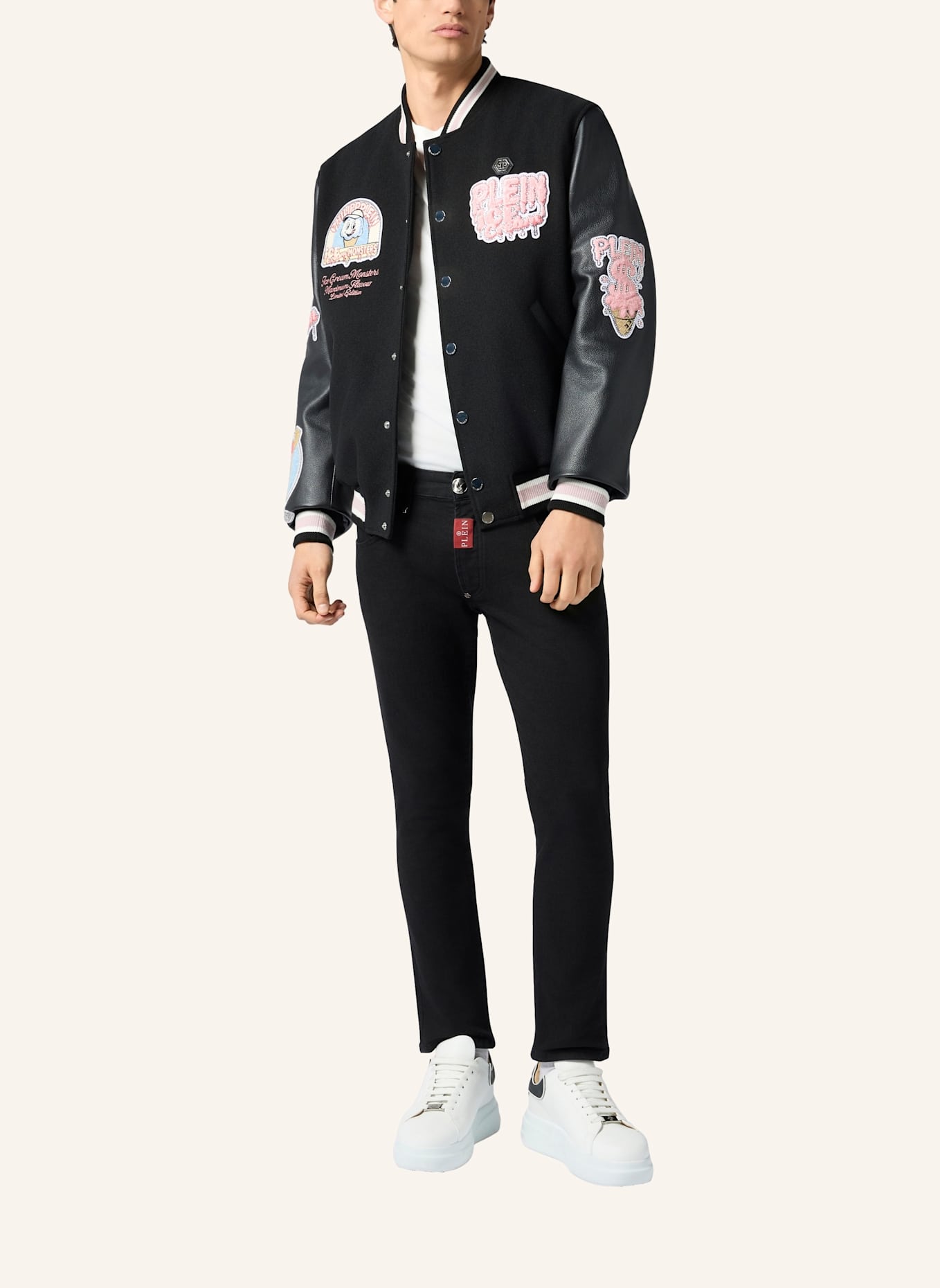 PHILIPP PLEIN PHILIPP PLEIN College Bomber Ice Cream Monsters: SCHWARZ