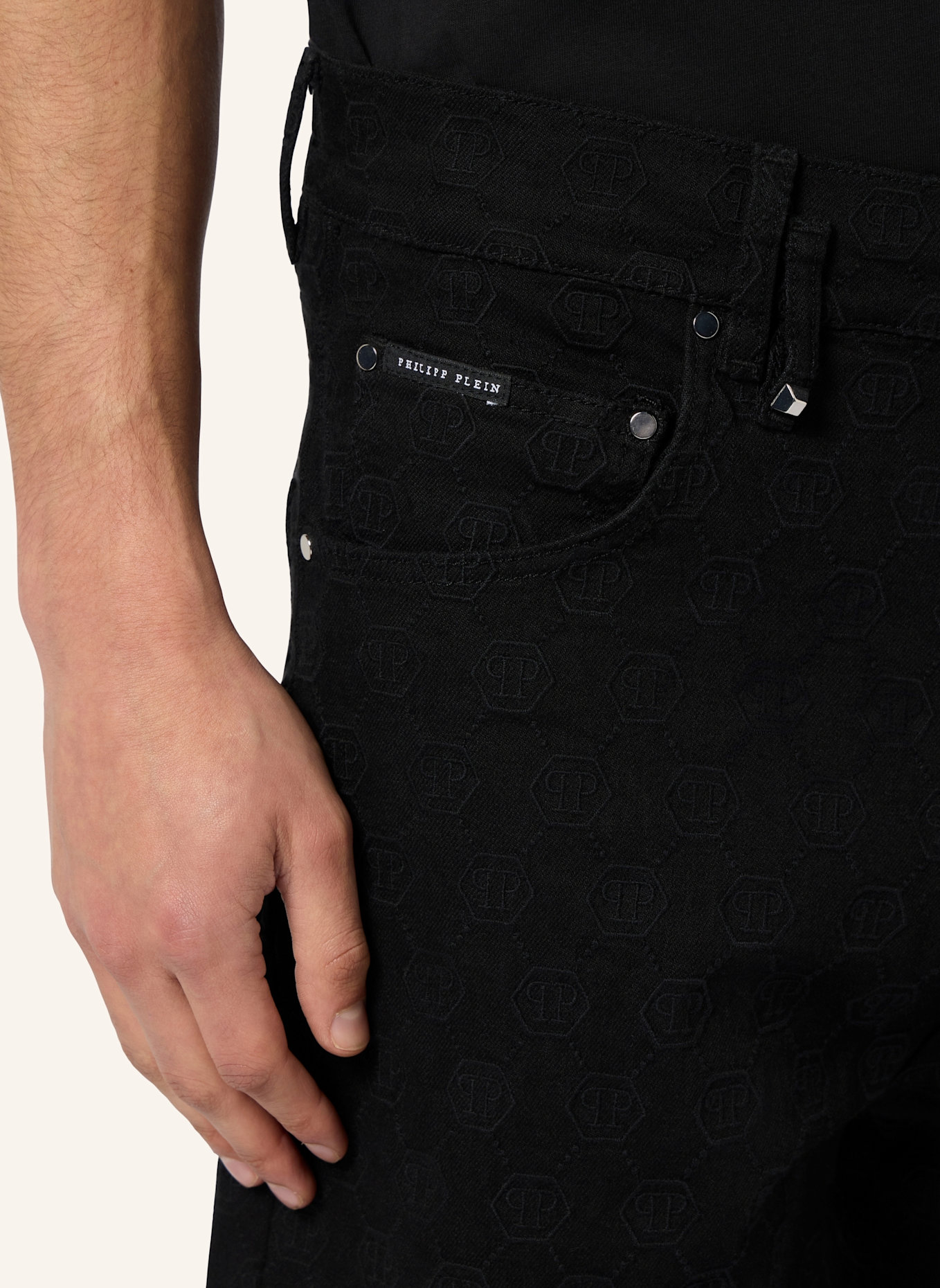 PHILIPP PLEIN PHILIPP PLEIN Formentera Fit Shorts Embroidery Monogram: SCHWARZ