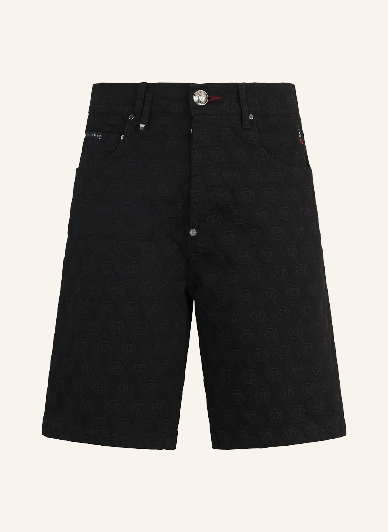 PHILIPP PLEIN PHILIPP PLEIN Formentera Fit Shorts Embroidery Monogram: SCHWARZ