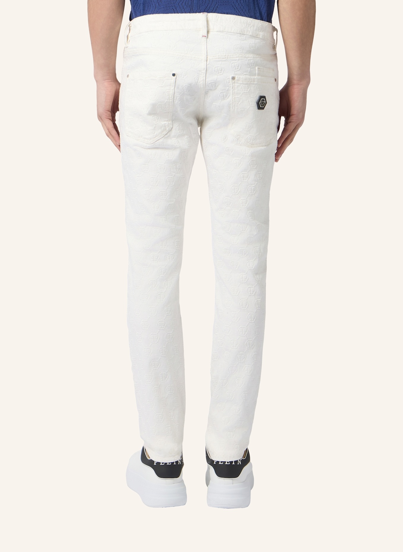 PHILIPP PLEIN PHILIPP PLEIN Super Straight Cut Jeans Embroidery Monogram: WEISS