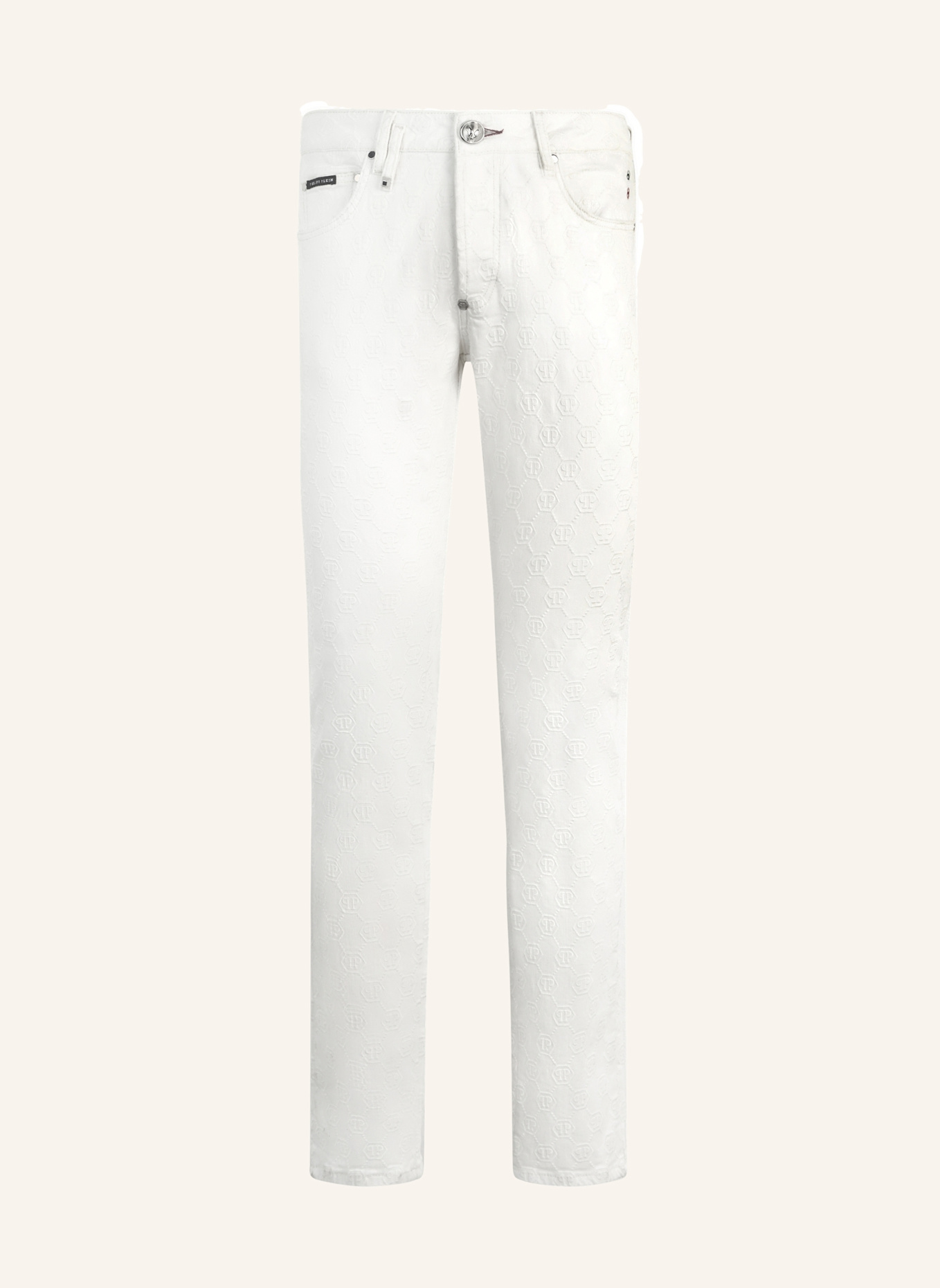 PHILIPP PLEIN PHILIPP PLEIN Super Straight Cut Jeans Embroidery Monogram: WEISS