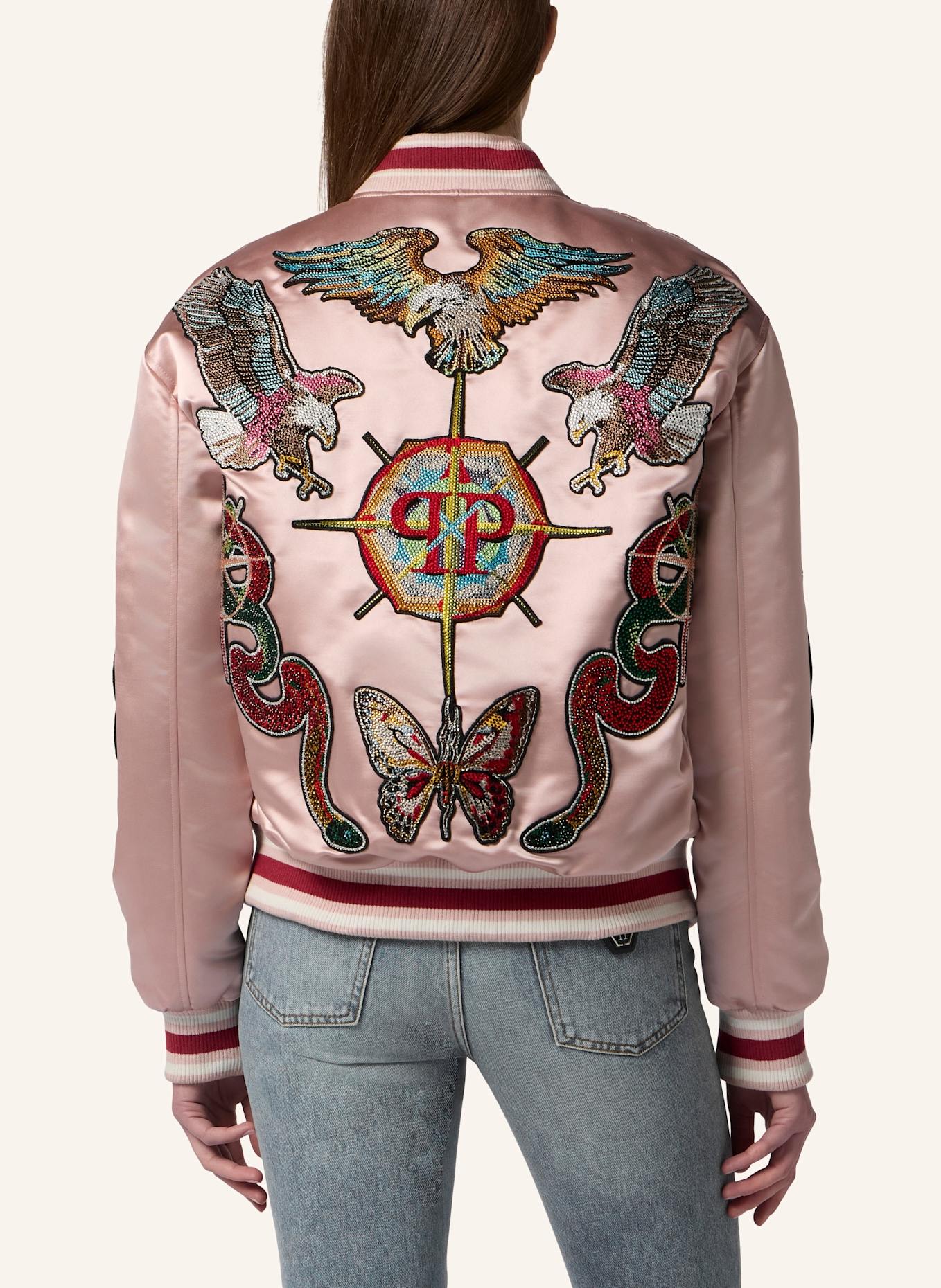 PHILIPP PLEIN PHILIPP PLEIN Oversized Bomber Patches Strass: ROSA