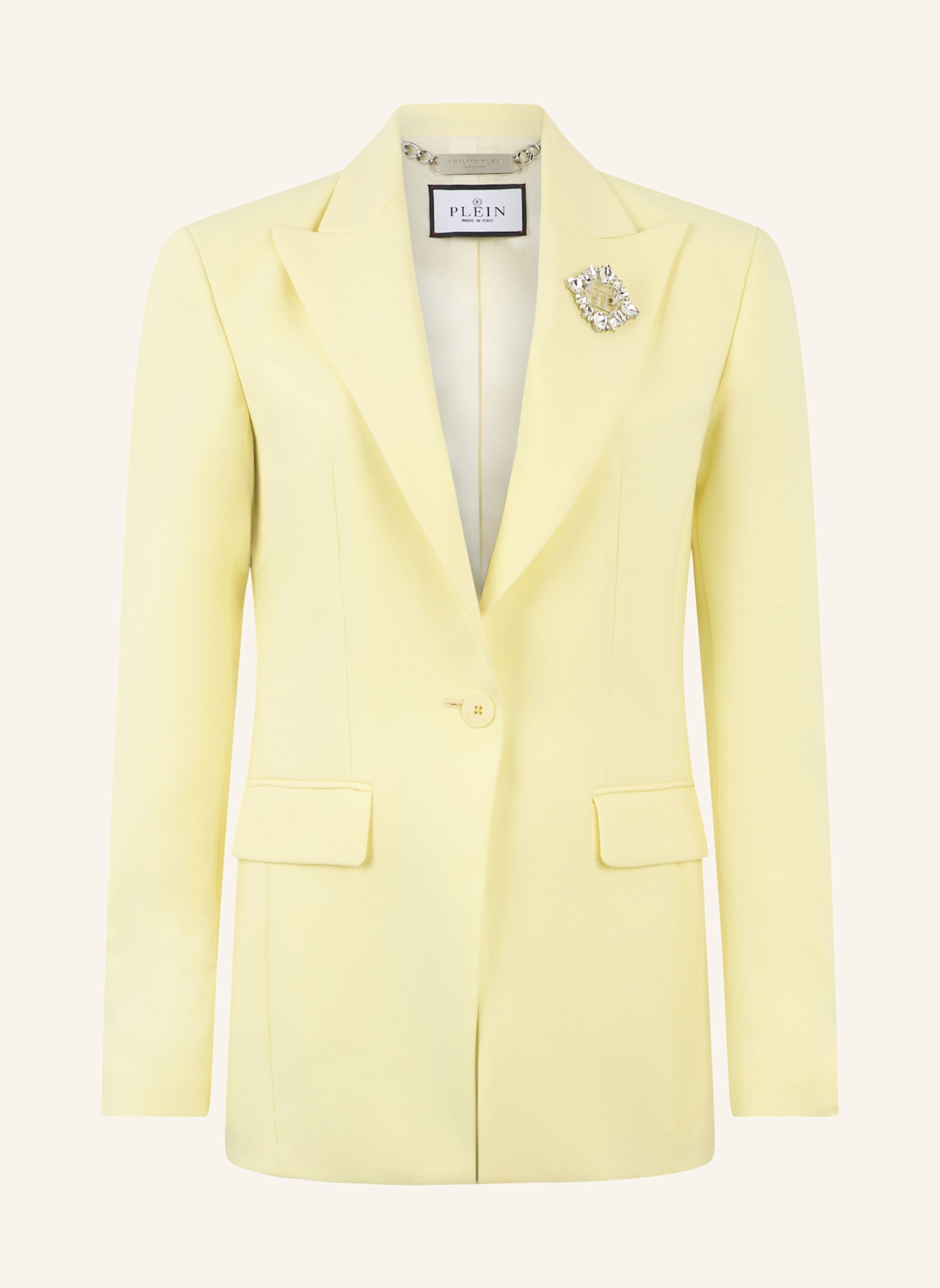 PHILIPP PLEIN PHILIPP PLEIN Wool Fitted Single-Breasted Blazer: GELB