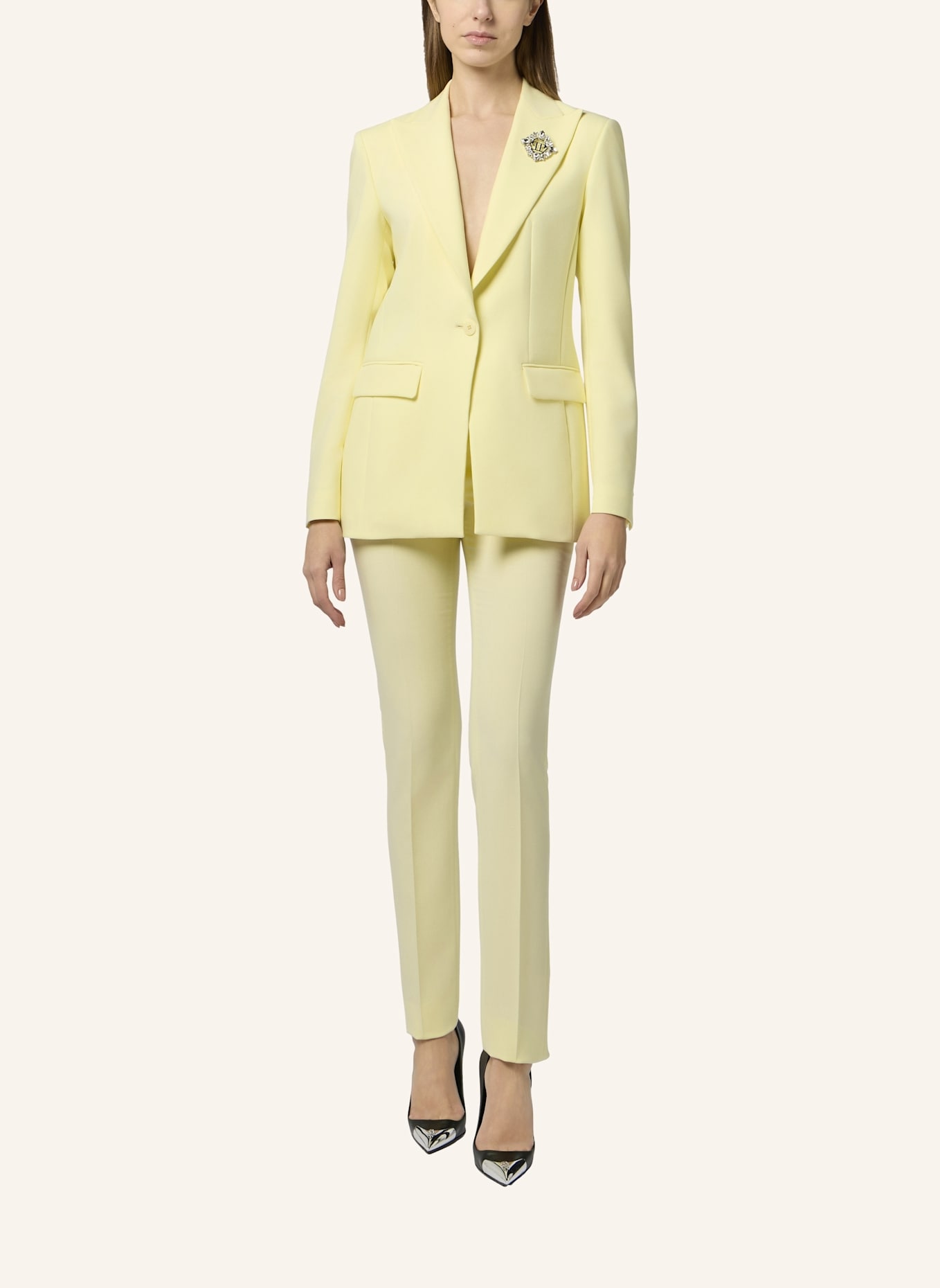 PHILIPP PLEIN PHILIPP PLEIN Wool Fitted Single-Breasted Blazer: GELB