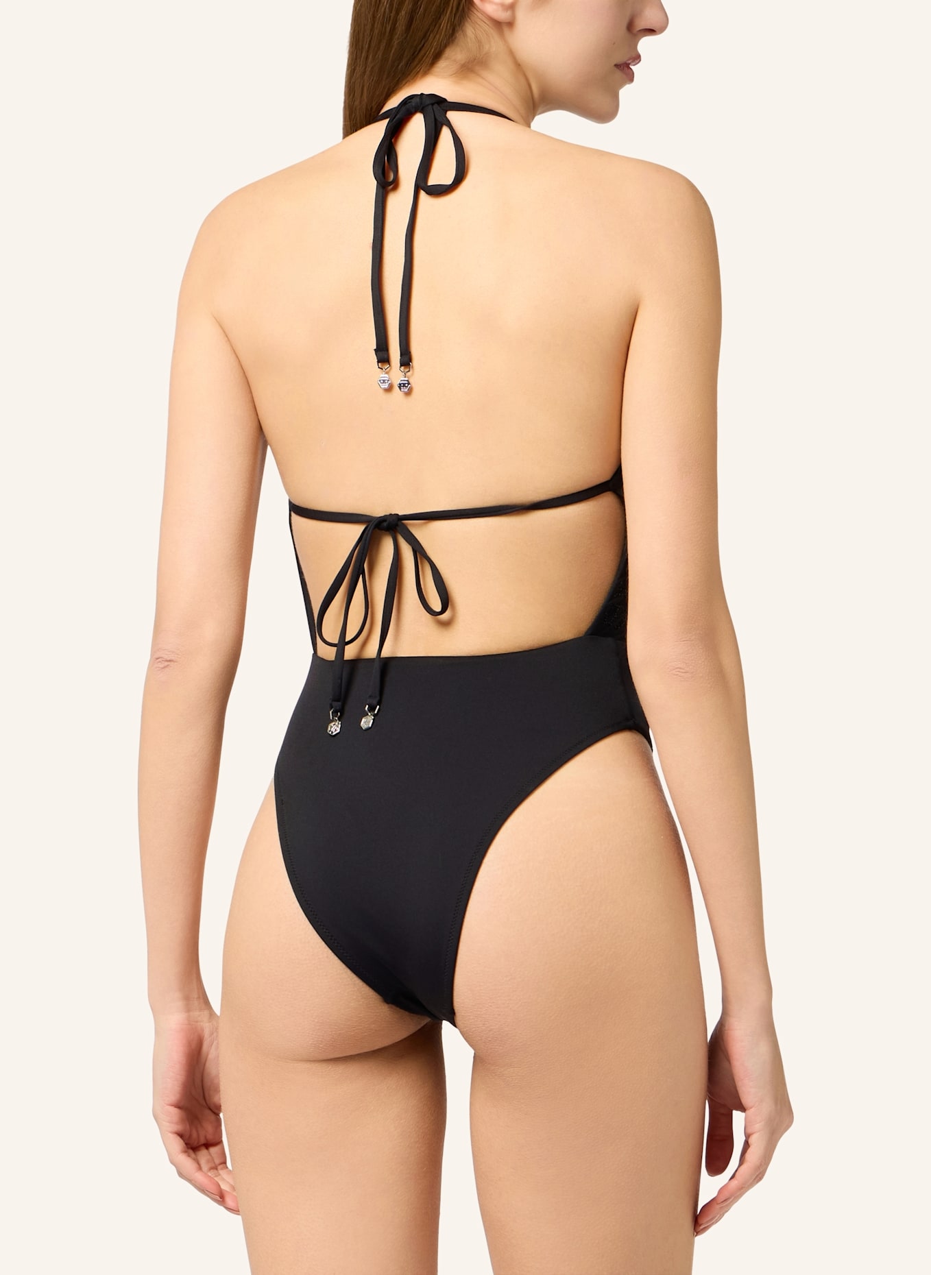 PHILIPP PLEIN Monokini MONOGRAM: SCHWARZ