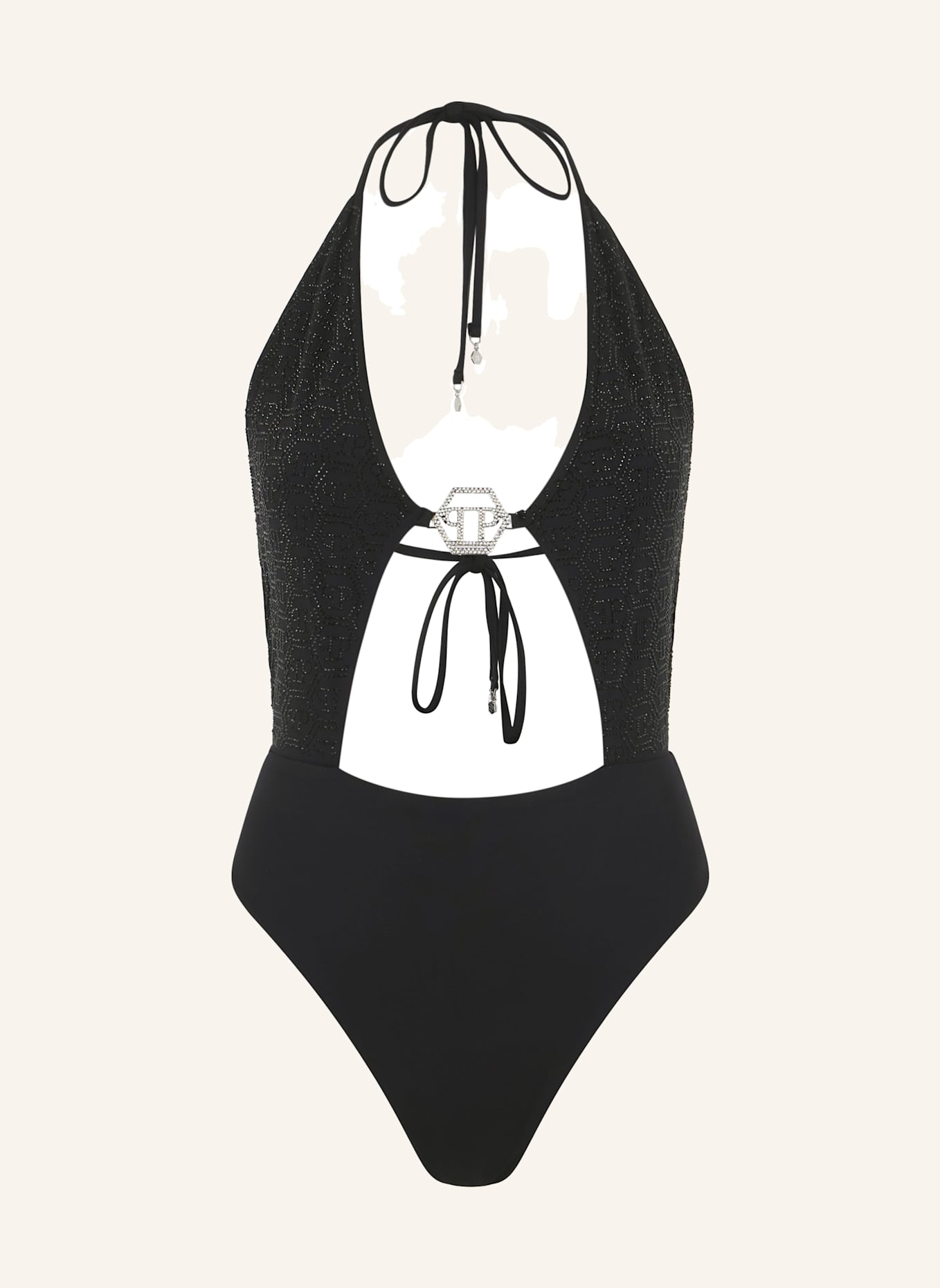 PHILIPP PLEIN Monokini MONOGRAM: SCHWARZ