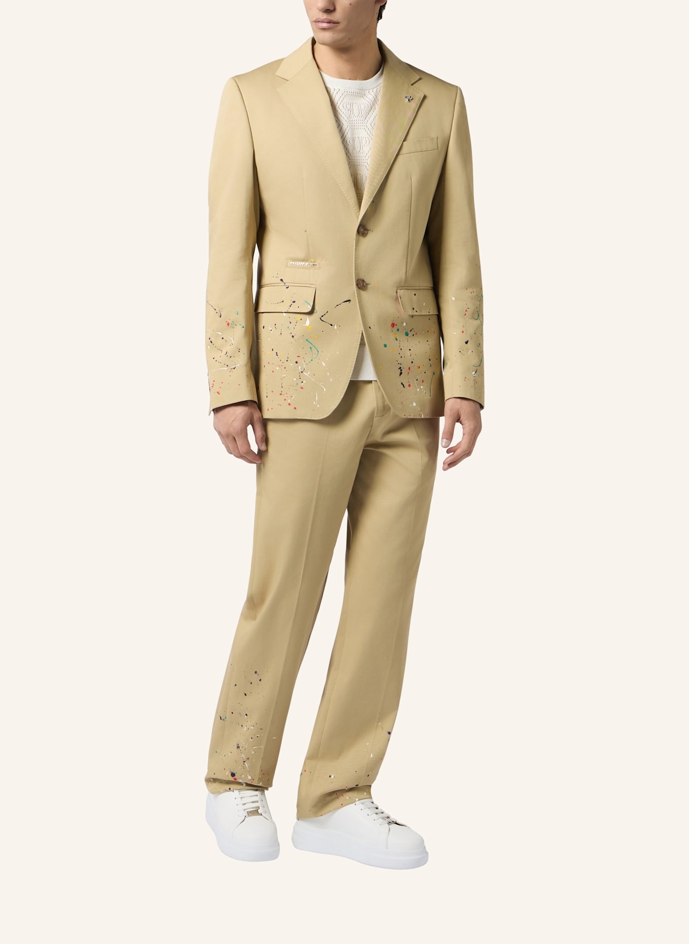 PHILIPP PLEIN PHILIPP PLEIN Blazer Gigolo Fit Paint Splash Painted: BEIGE