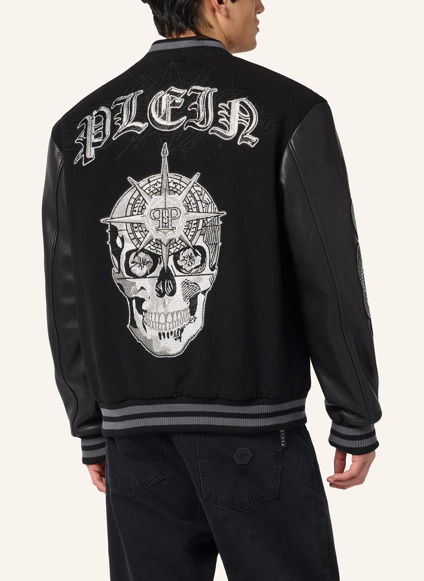PHILIPP PLEIN PHILIPP PLEIN Composed Varsity Bomber Tattoo Strass: SCHWARZ