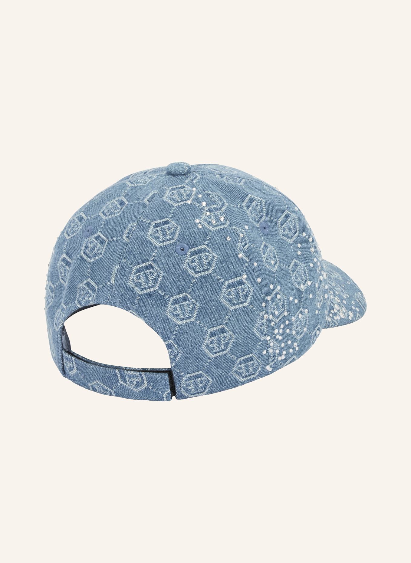 PHILIPP PLEIN PHILIPP PLEIN Denim Baseball Cap Monogram Strass: HELLBLAU