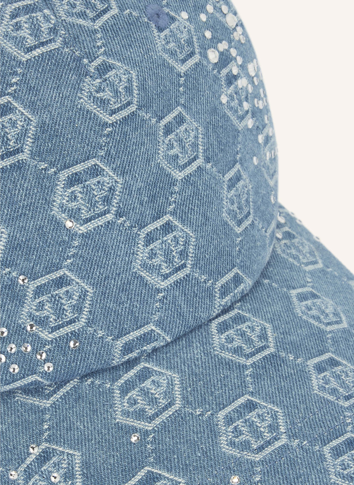 PHILIPP PLEIN PHILIPP PLEIN Denim Baseball Cap Monogram Strass: HELLBLAU