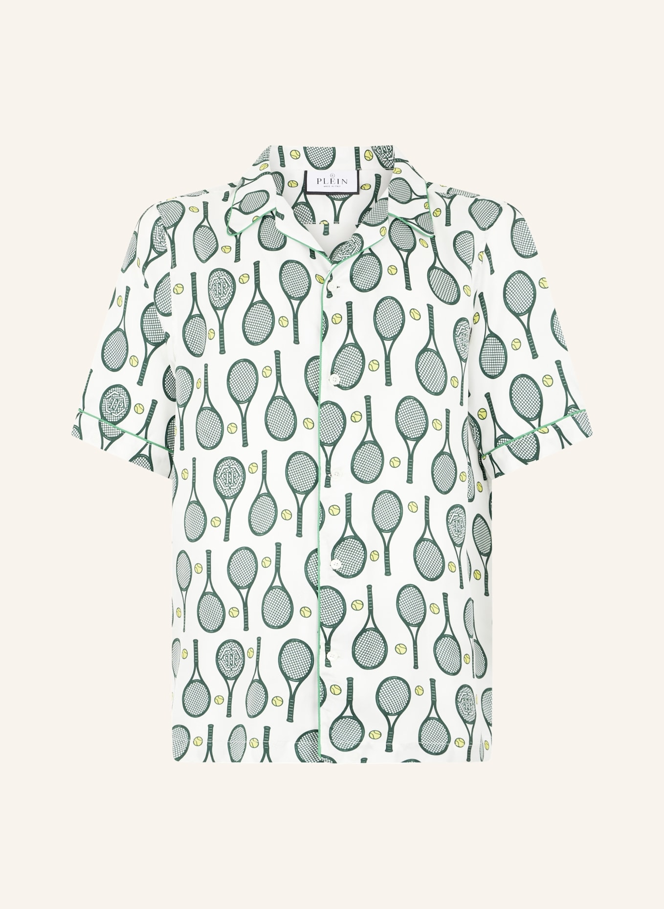 PHILIPP PLEIN PHILIPP PLEIN Silk Bowling Shirt Tennis: WEISS