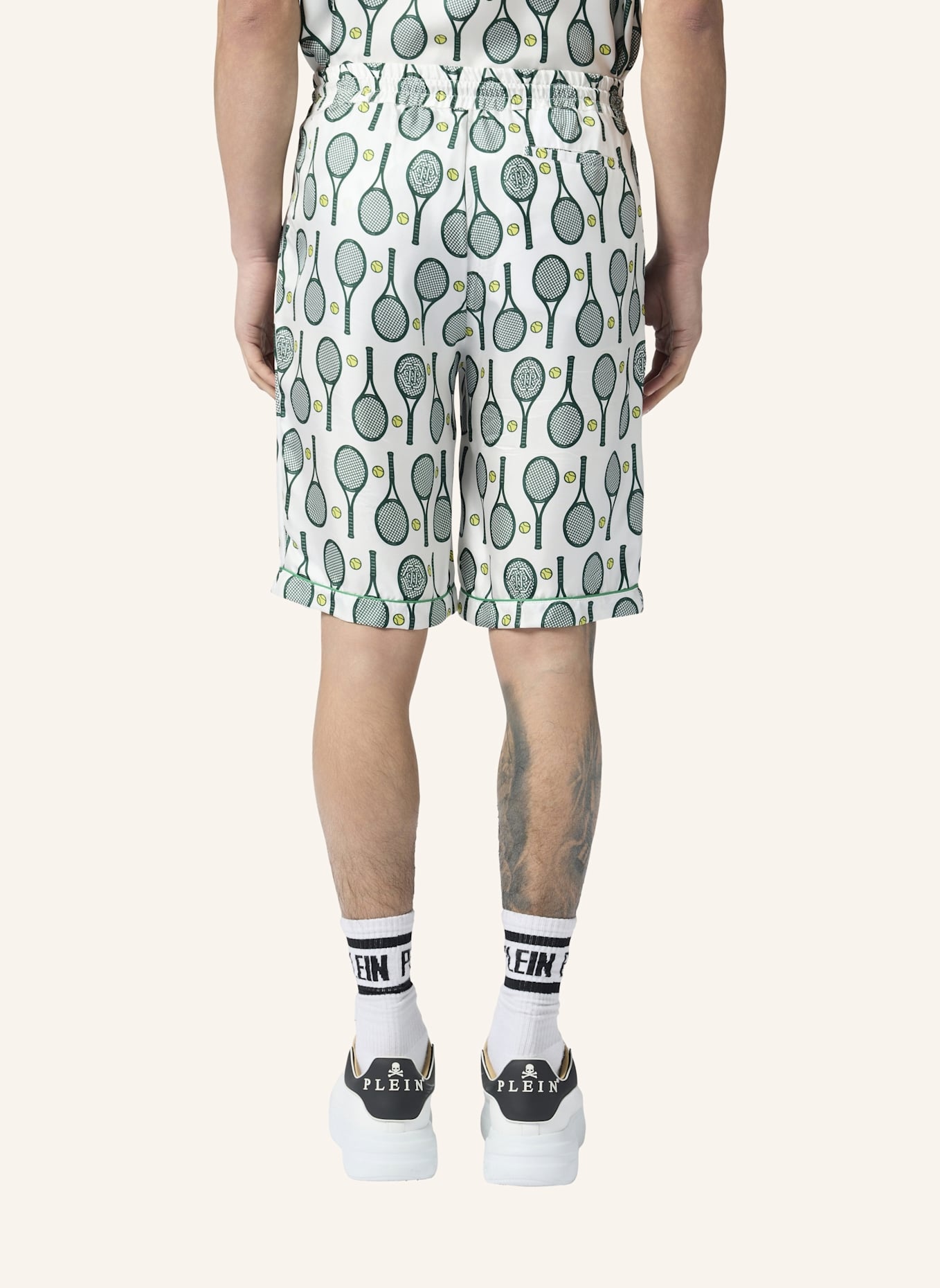 PHILIPP PLEIN PHILIPP PLEIN Silk Drawstring Shorts Tennis: WEISS