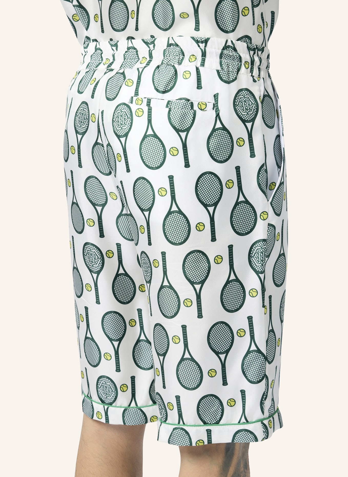 PHILIPP PLEIN PHILIPP PLEIN Silk Drawstring Shorts Tennis: WEISS