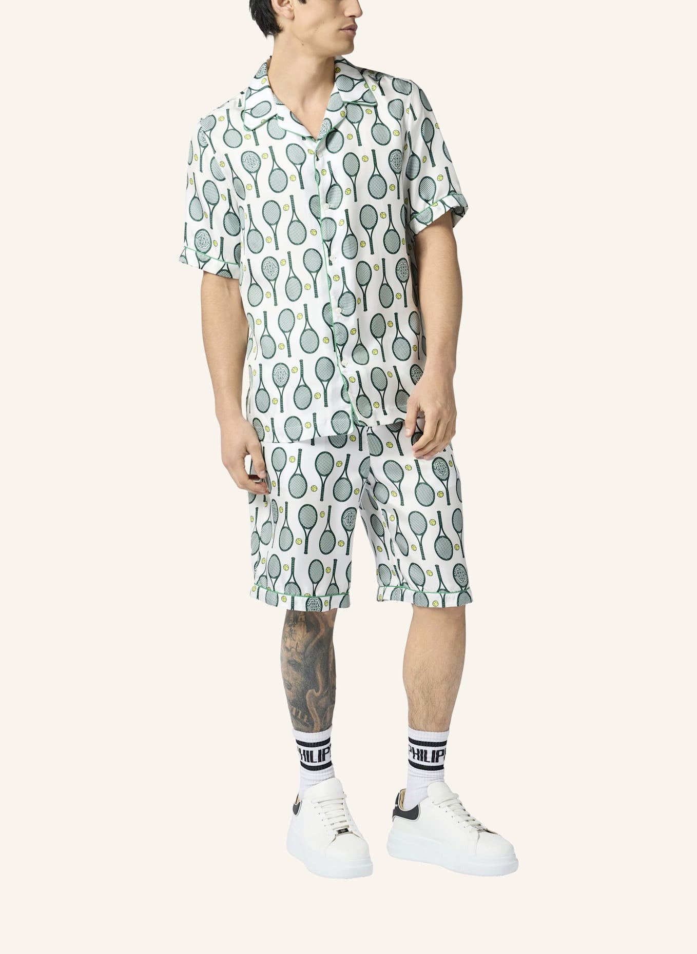 PHILIPP PLEIN PHILIPP PLEIN Silk Drawstring Shorts Tennis: WEISS
