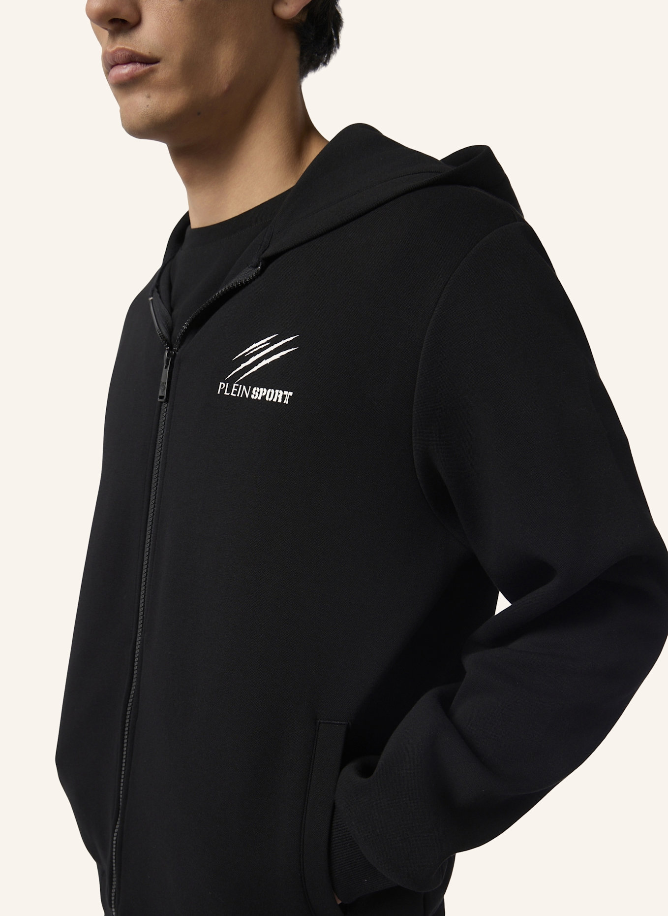 PLEIN SPORT PLEIN SPORT Pique Zip Hoodie Icon: SCHWARZ