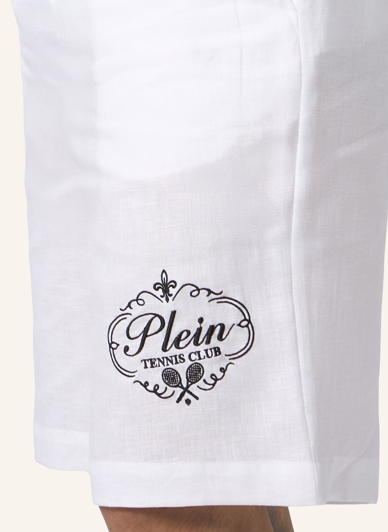 PHILIPP PLEIN PHILIPP PLEIN Linen Drawstring Shorts Tennis Club: WEISS