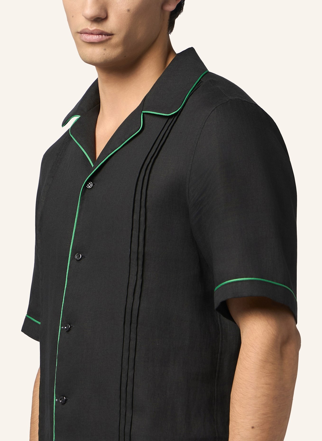 PHILIPP PLEIN PHILIPP PLEIN Linen Bowling Shirt Plein Tennis: SCHWARZ