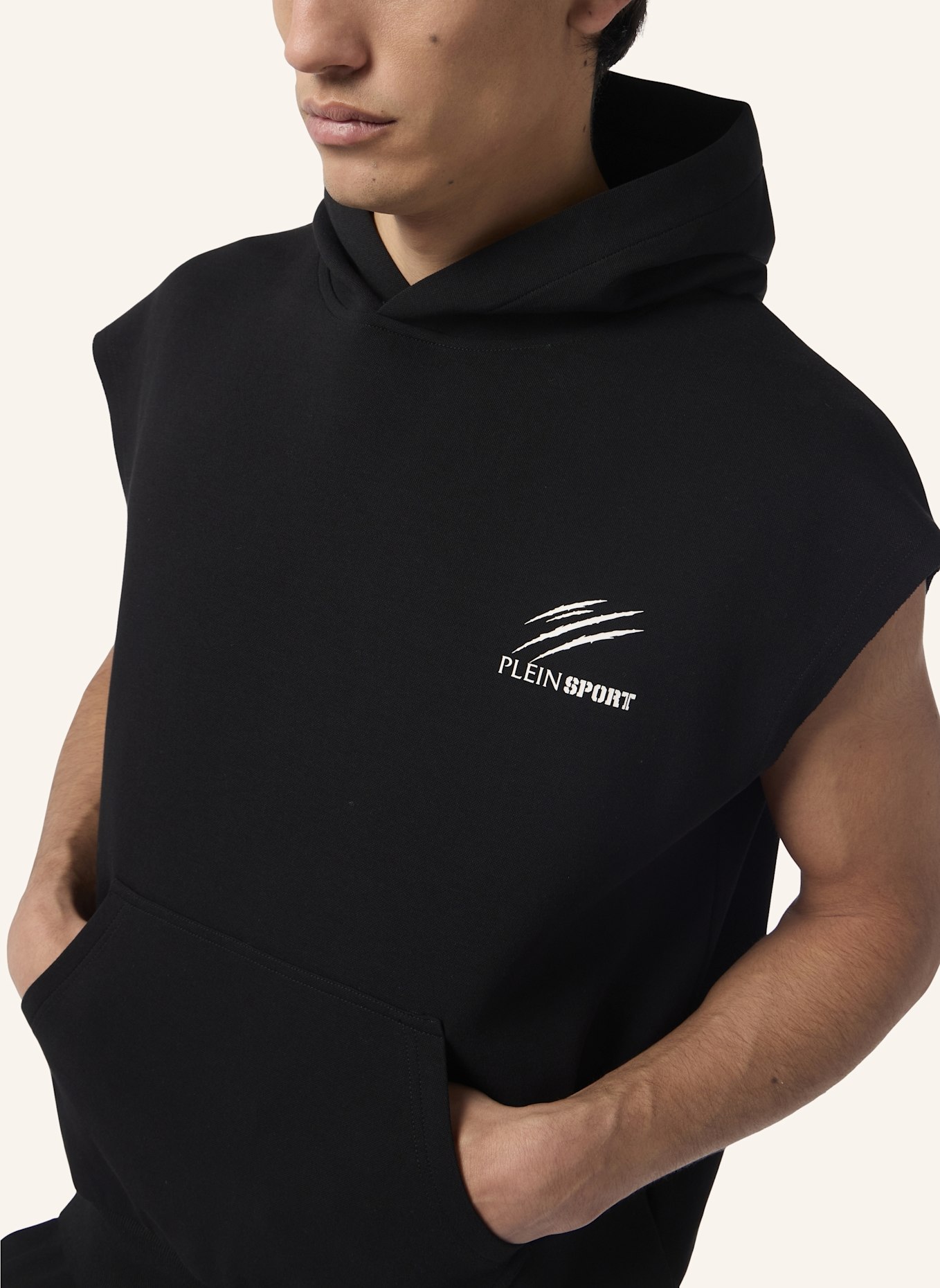 PLEIN SPORT PLEIN SPORT Pique Hoodie Vest Icon: SCHWARZ