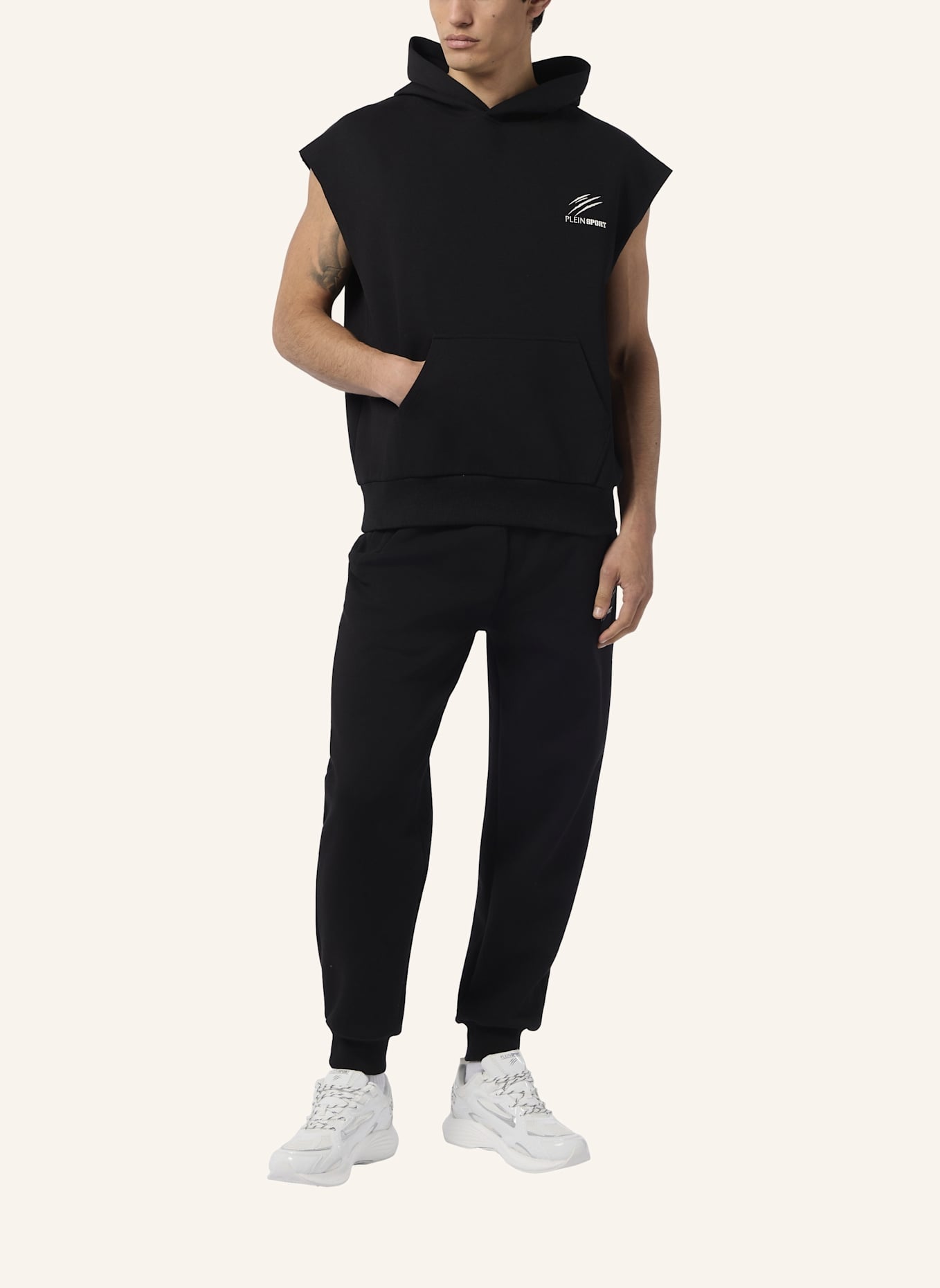 PLEIN SPORT PLEIN SPORT Pique Hoodie Vest Icon: SCHWARZ