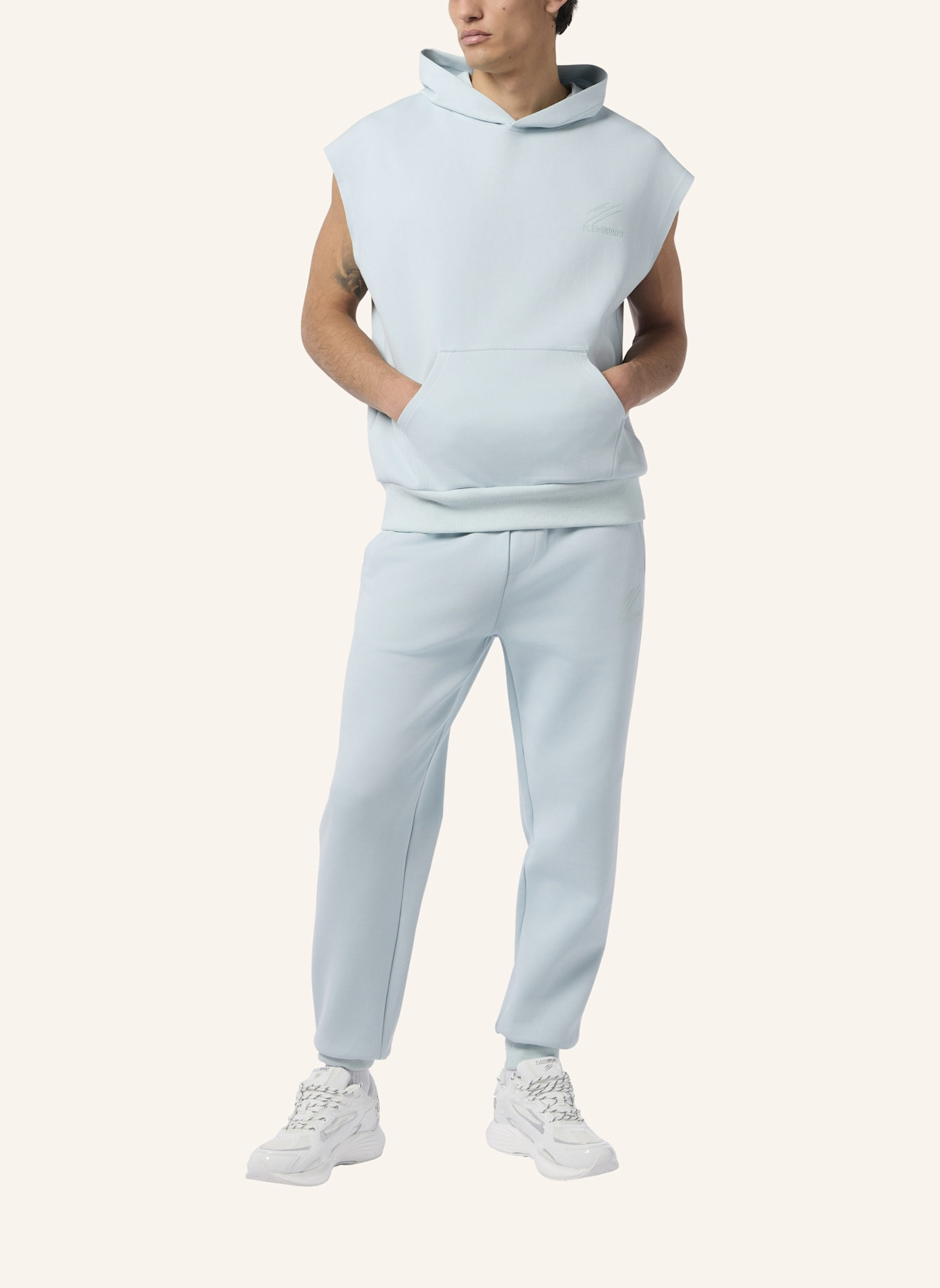 PLEIN SPORT PLEIN SPORT Pique Hoodie Vest Icon: HELLBLAU