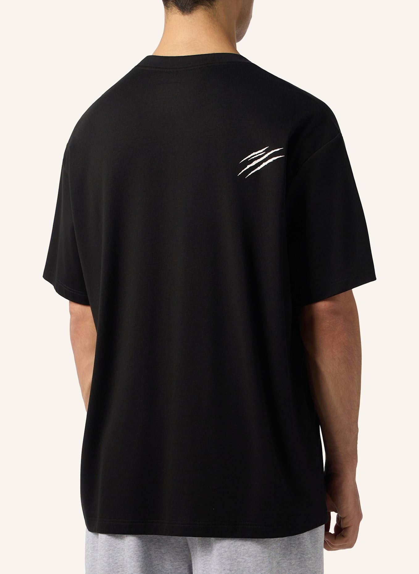 PLEIN SPORT PLEIN SPORT Slub Cotton T-Shirt Scratch: SCHWARZ