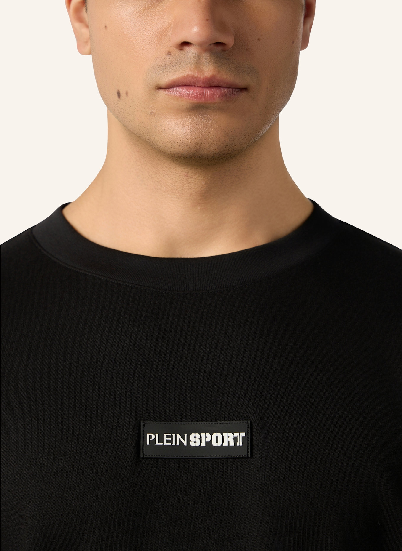 PLEIN SPORT PLEIN SPORT Slub Cotton T-Shirt Scratch: SCHWARZ