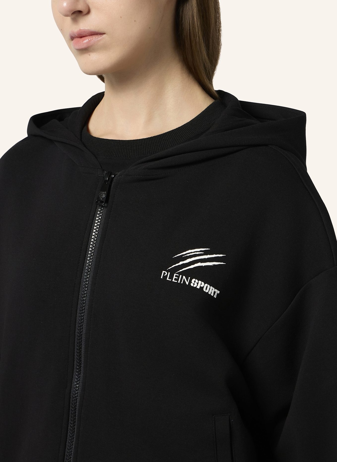 PLEIN SPORT PLEIN SPORT Zip Hoodie Icon Scratch: SCHWARZ