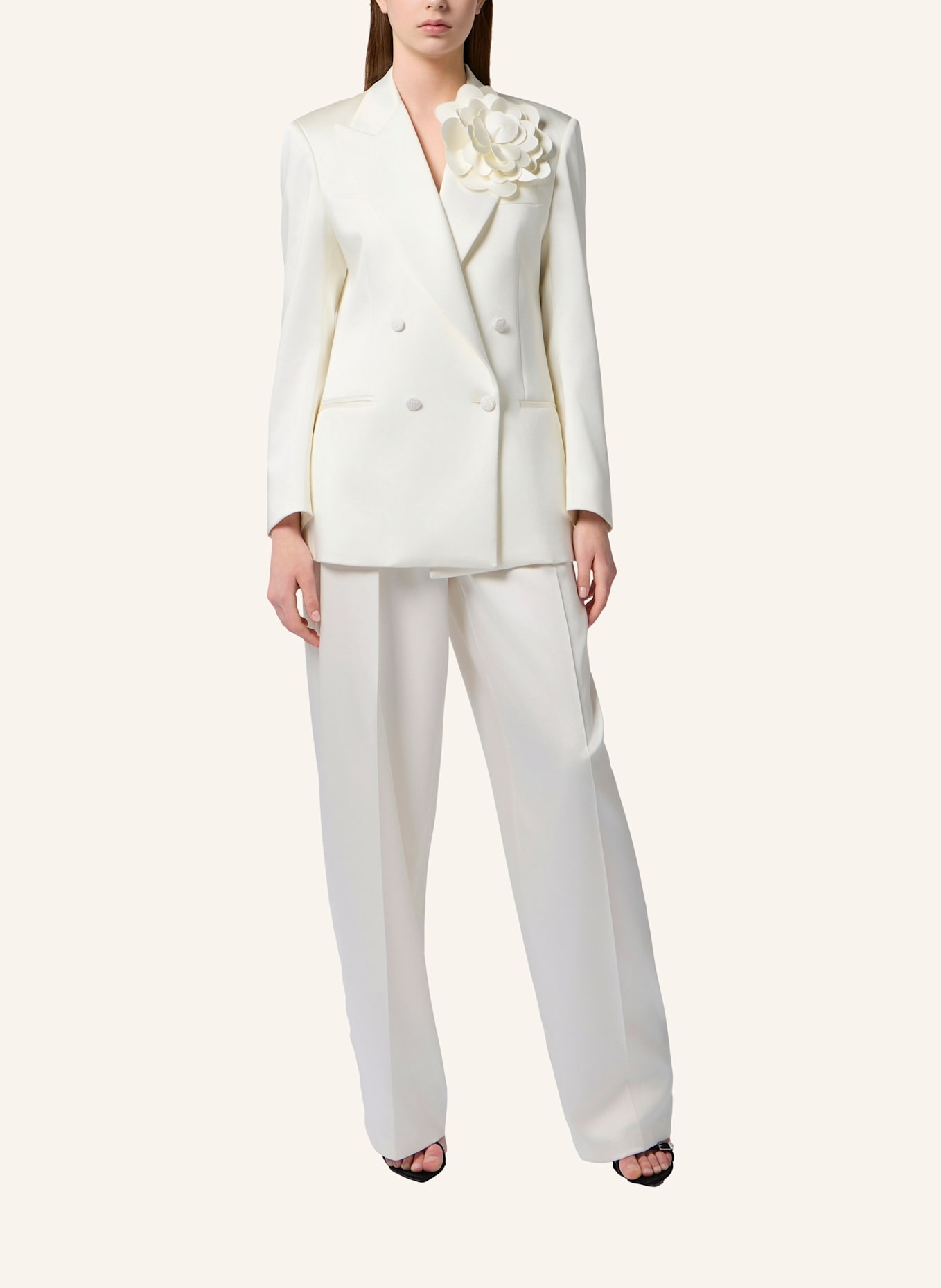 PHILIPP PLEIN PHILIPP PLEIN Double-Breasted Satin Blazer Roses: WEISS