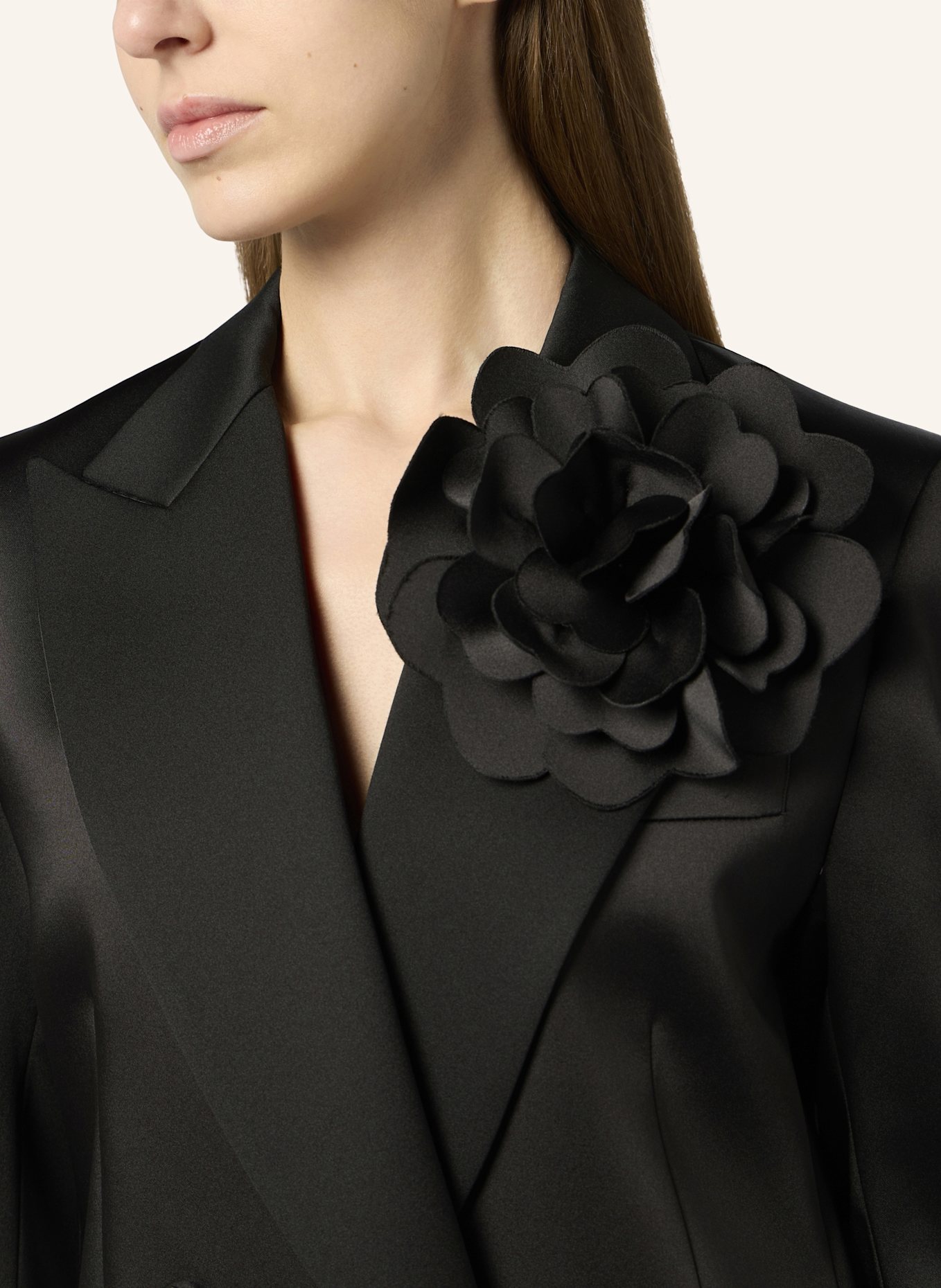 PHILIPP PLEIN PHILIPP PLEIN Double-Breasted Satin Blazer Roses: SCHWARZ