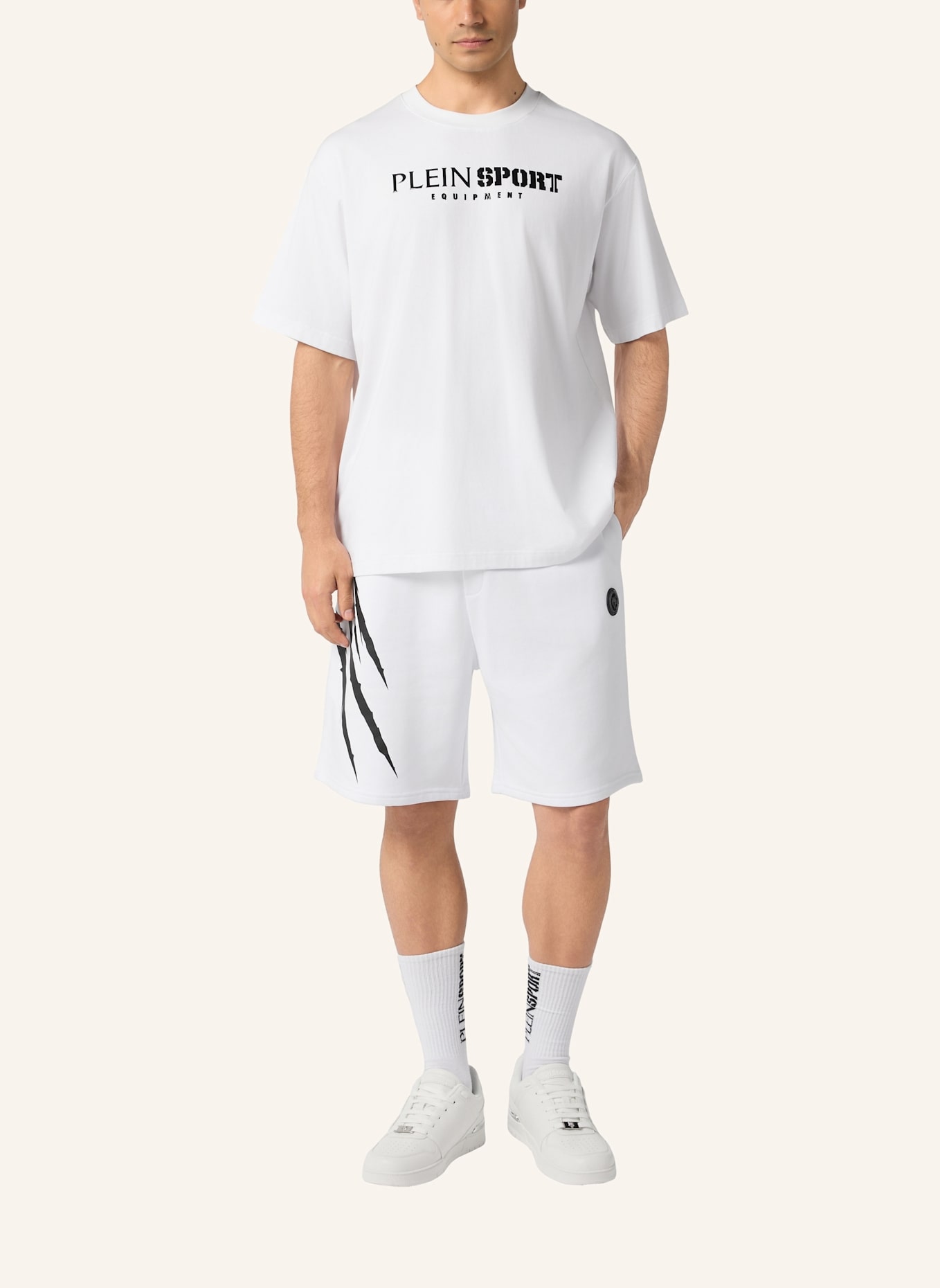 PLEIN SPORT PLEIN SPORT Round Neck T-Shirt Reflective Scratch: WEISS