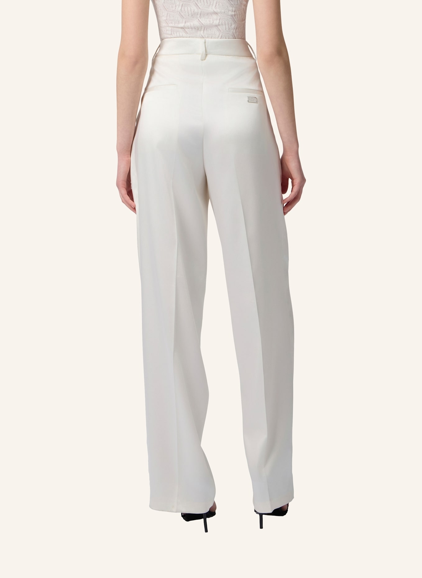PHILIPP PLEIN PHILIPP PLEIN Satin Dame Fit Trousers: WEISS