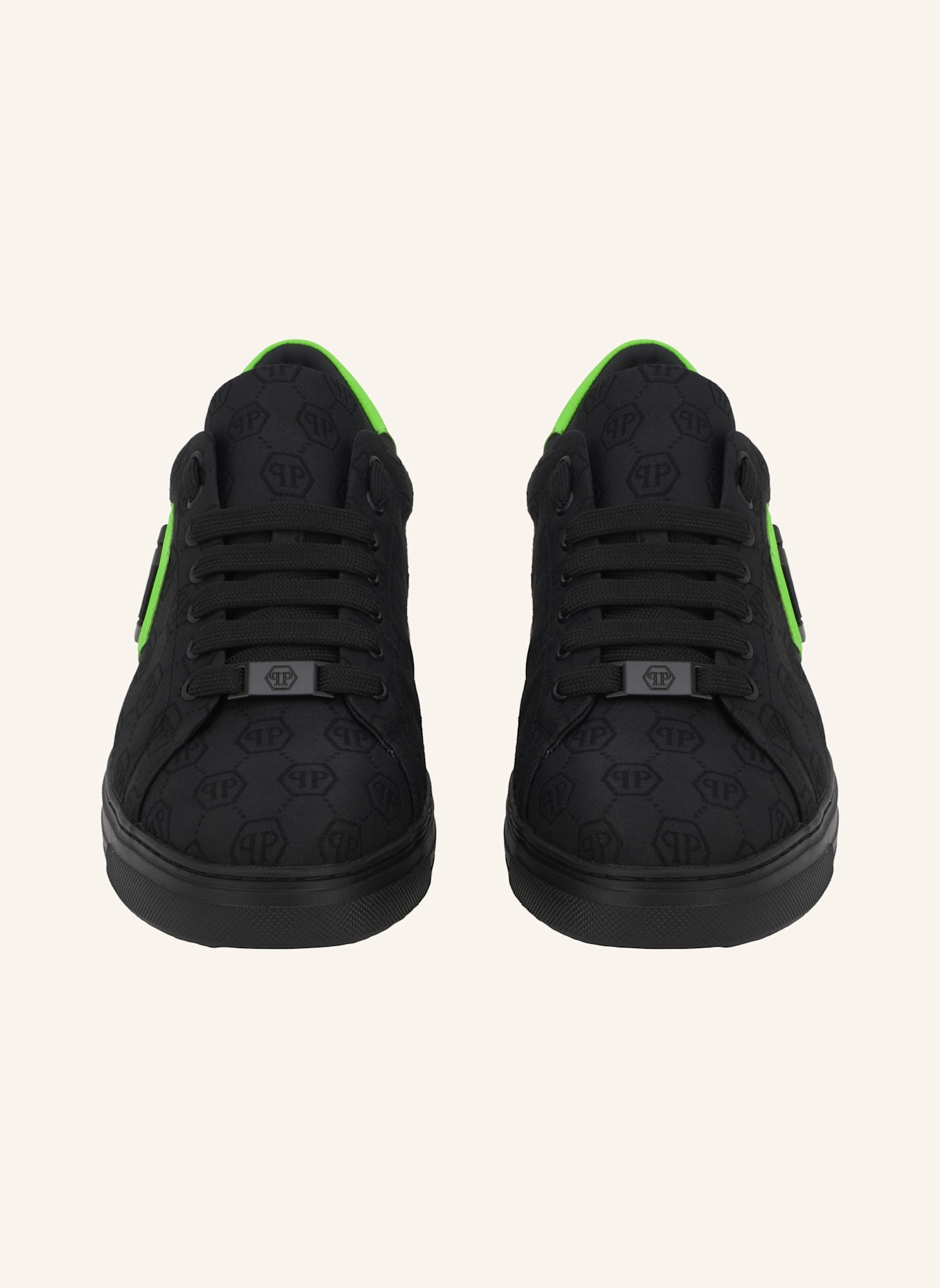PHILIPP PLEIN Lo-Top Turnschuhe MONOGRAM: SCHWARZ