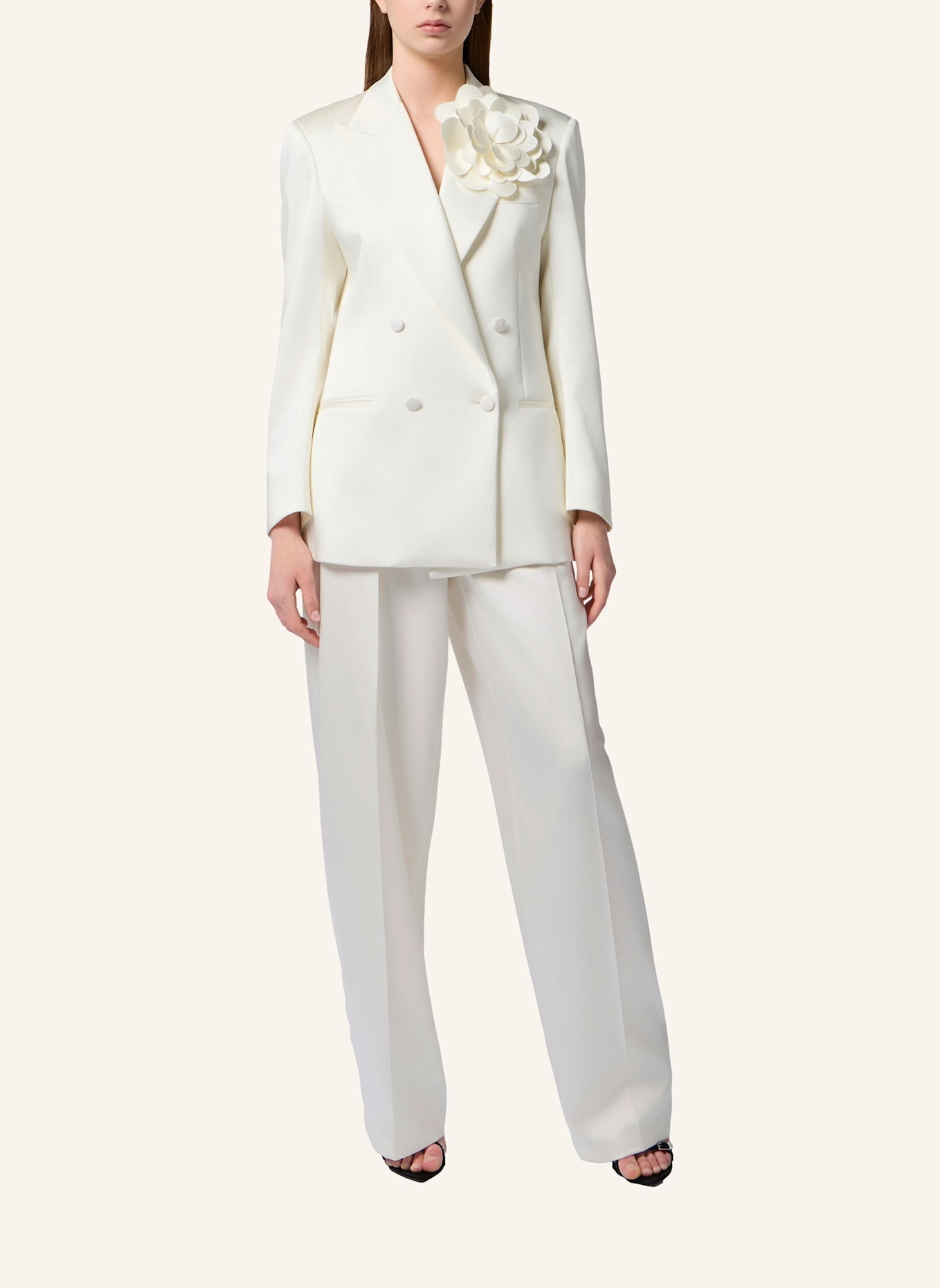 PHILIPP PLEIN PHILIPP PLEIN Satin Dame Fit Trousers: WEISS