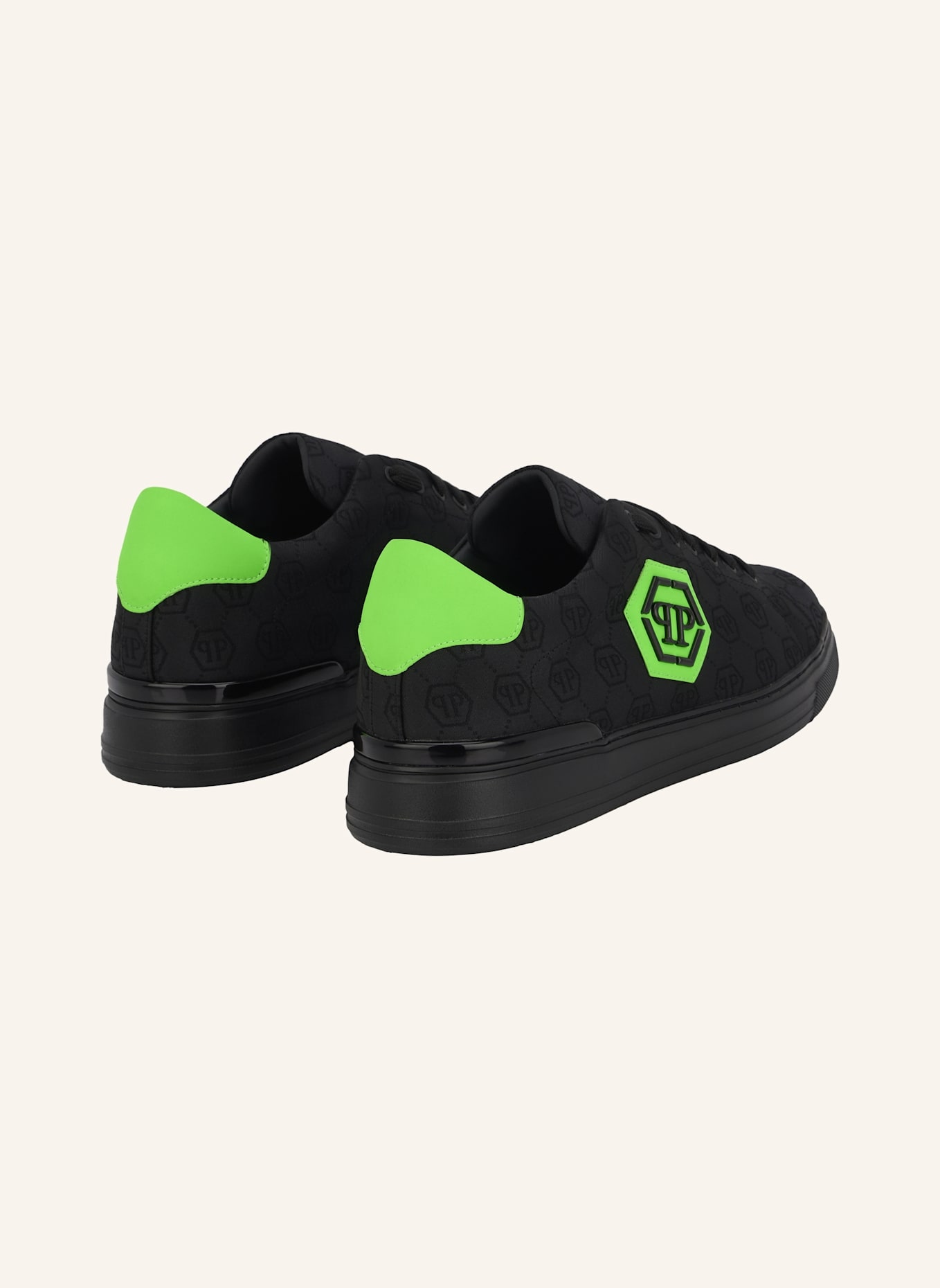 PHILIPP PLEIN Lo-Top Turnschuhe MONOGRAM: SCHWARZ